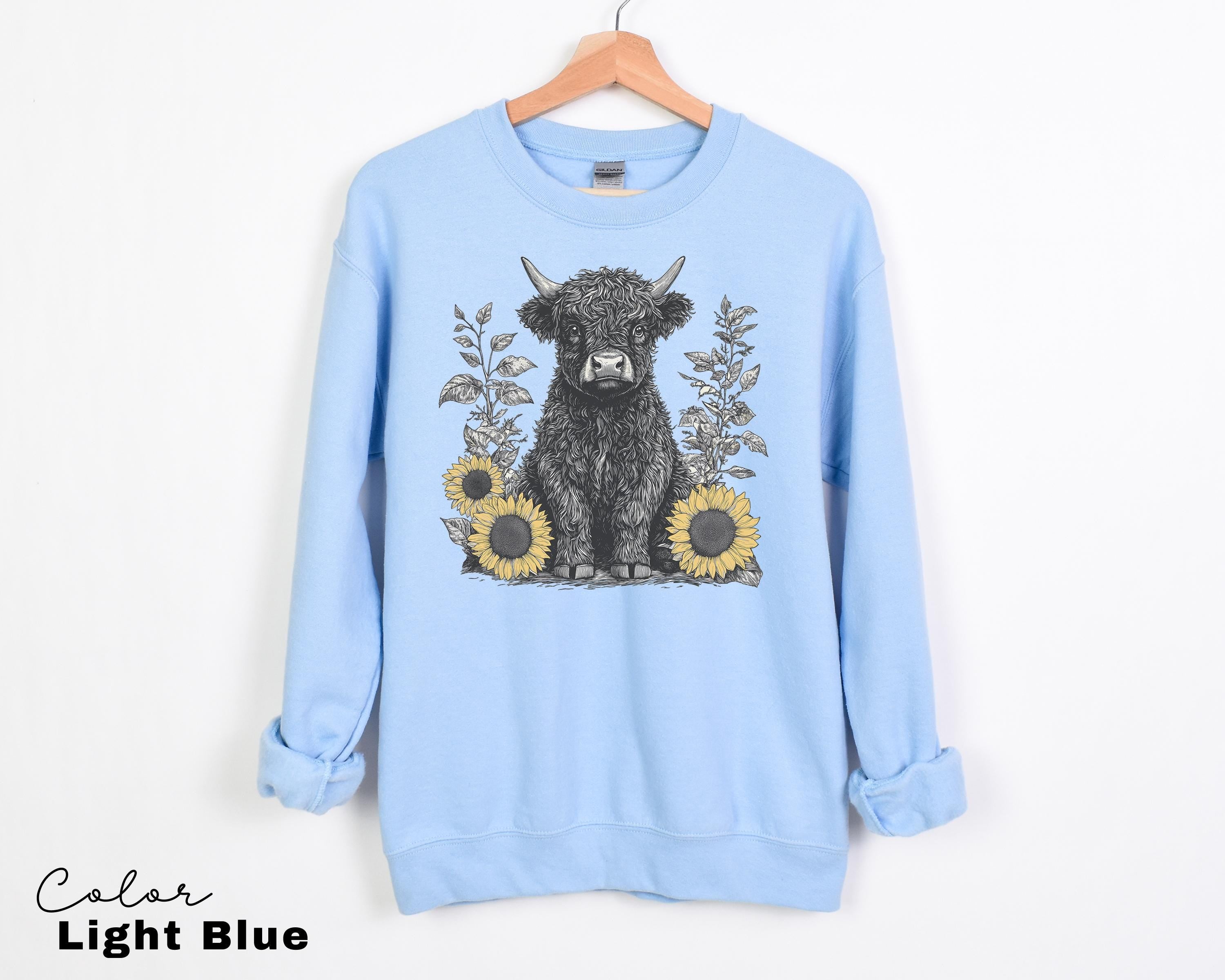 Highland Cow Retro 90s Nature Sweatshirt, Cows Lover Tee