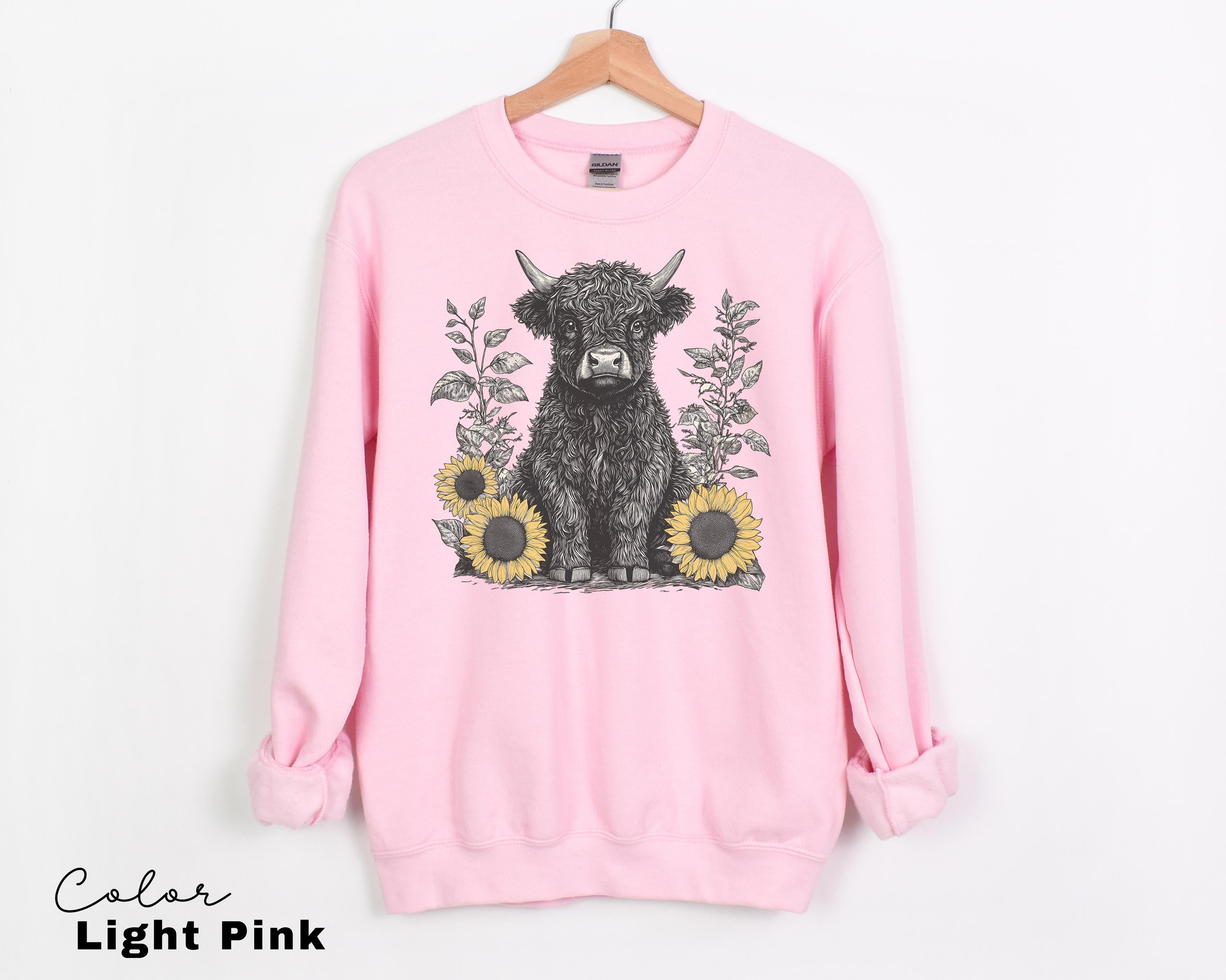 Highland Cow Retro 90s Nature Sweatshirt, Cows Lover Tee