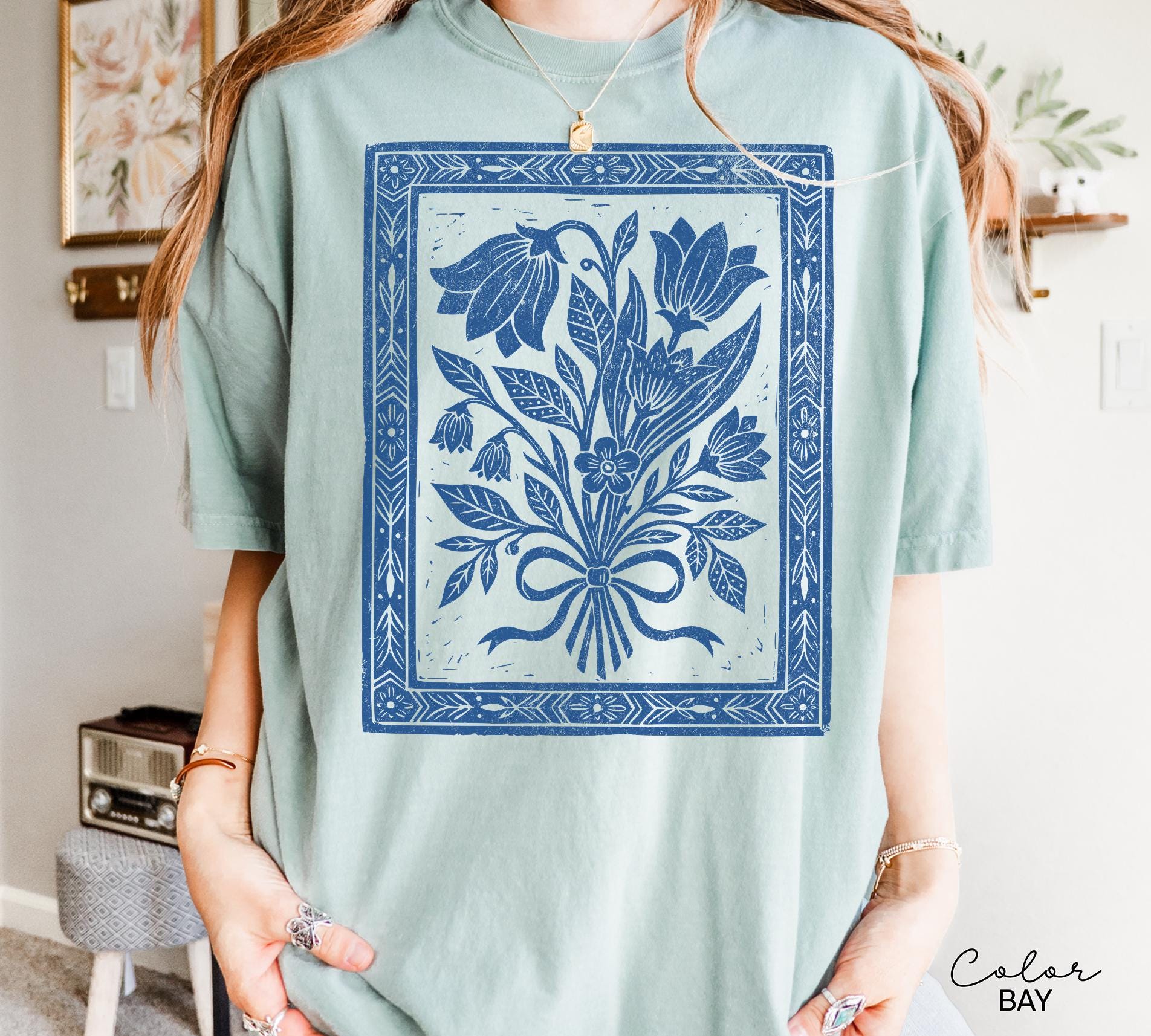 Pressed Wildflowers Comfort Colors Vintage Botanical Floral Tee