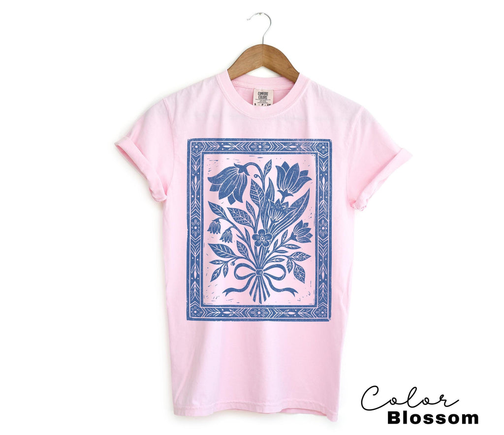 Pressed Wildflowers Comfort Colors Vintage Botanical Floral Tee