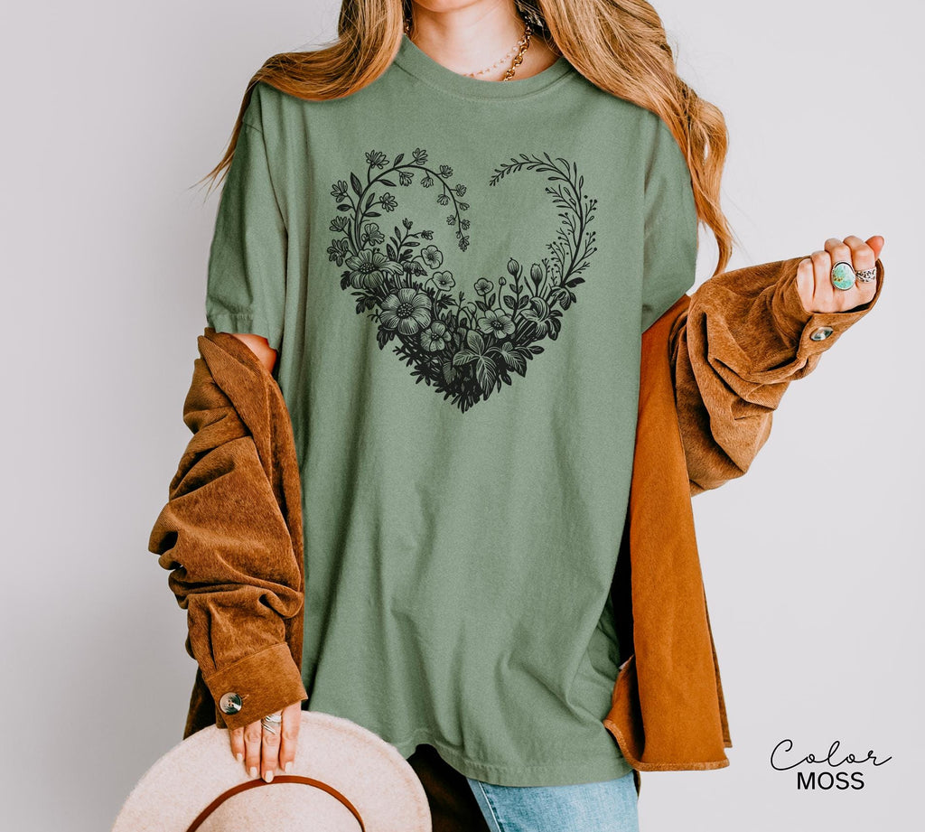 Vintage Wildflowers Graphic Shirt, Comfort Colors, 90s Retro Flowers Sweatshirt, Pressed Flowers, Gift For Her, Flower Girl,
