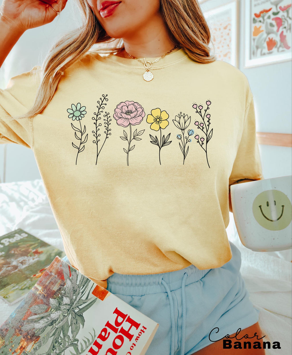 Boho Wildflower Vintage Botanical Graphic Sweatshirt