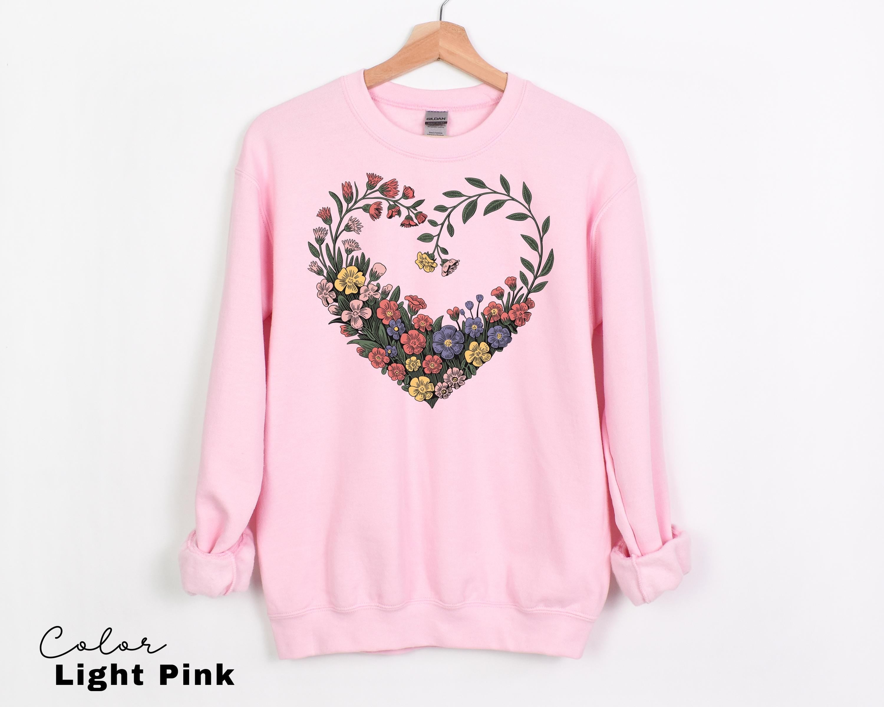 Cottagecore Floral Heart Pressed Flower T-Shirt