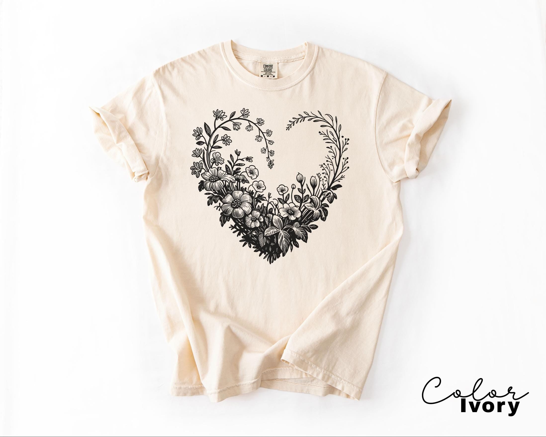 Vintage Wildflowers Graphic Shirt, Comfort Colors, 90s Retro Flowers Sweatshirt, Pressed Flowers, Gift For Her, Flower Girl,