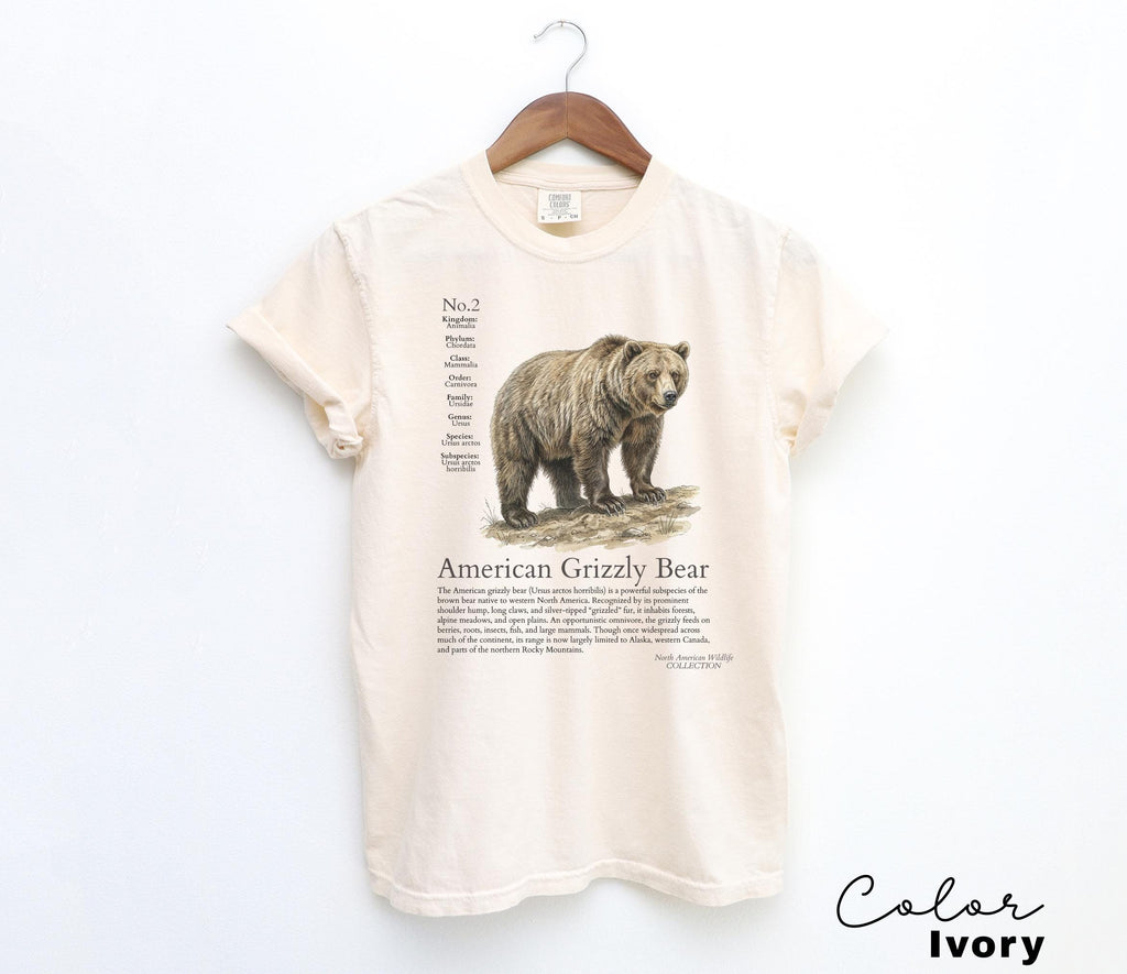 Retro Grizzly Bear Shirt, North American Wildlife Vintage 90s Unisex T-shirt, Nature Shirt, National Parks, Camping Tee, Forestcore, Hiking