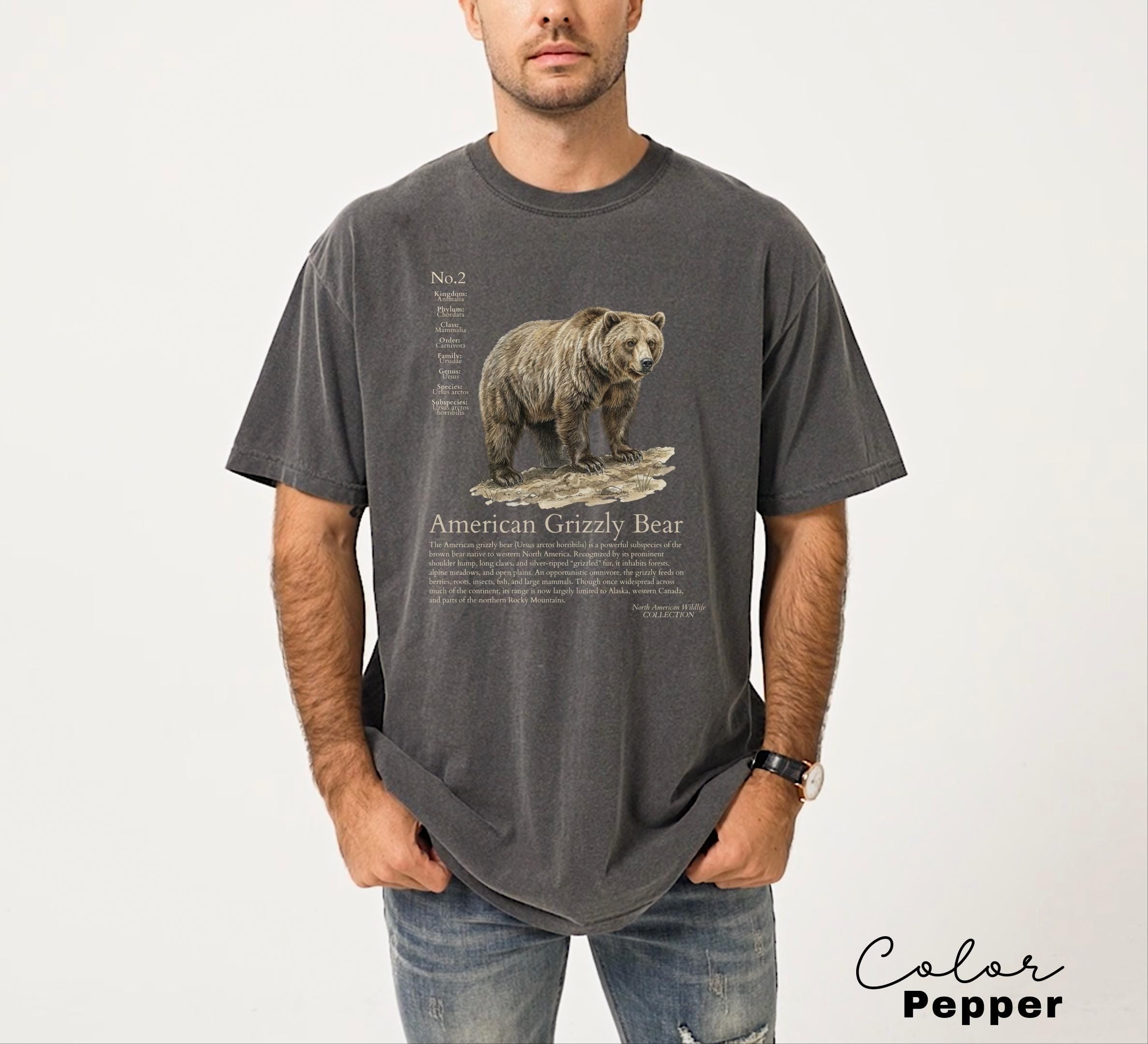Retro Grizzly Bear Shirt, North American Wildlife Vintage 90s Unisex T-shirt, Nature Shirt, National Parks, Camping Tee, Forestcore, Hiking