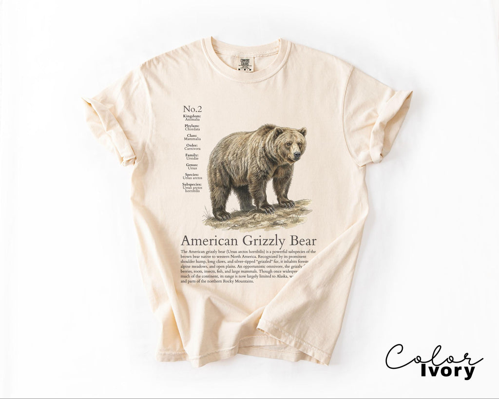 Retro Grizzly Bear Shirt, North American Wildlife Vintage 90s Unisex T-shirt, Nature Shirt, National Parks, Camping Tee, Forestcore, Hiking