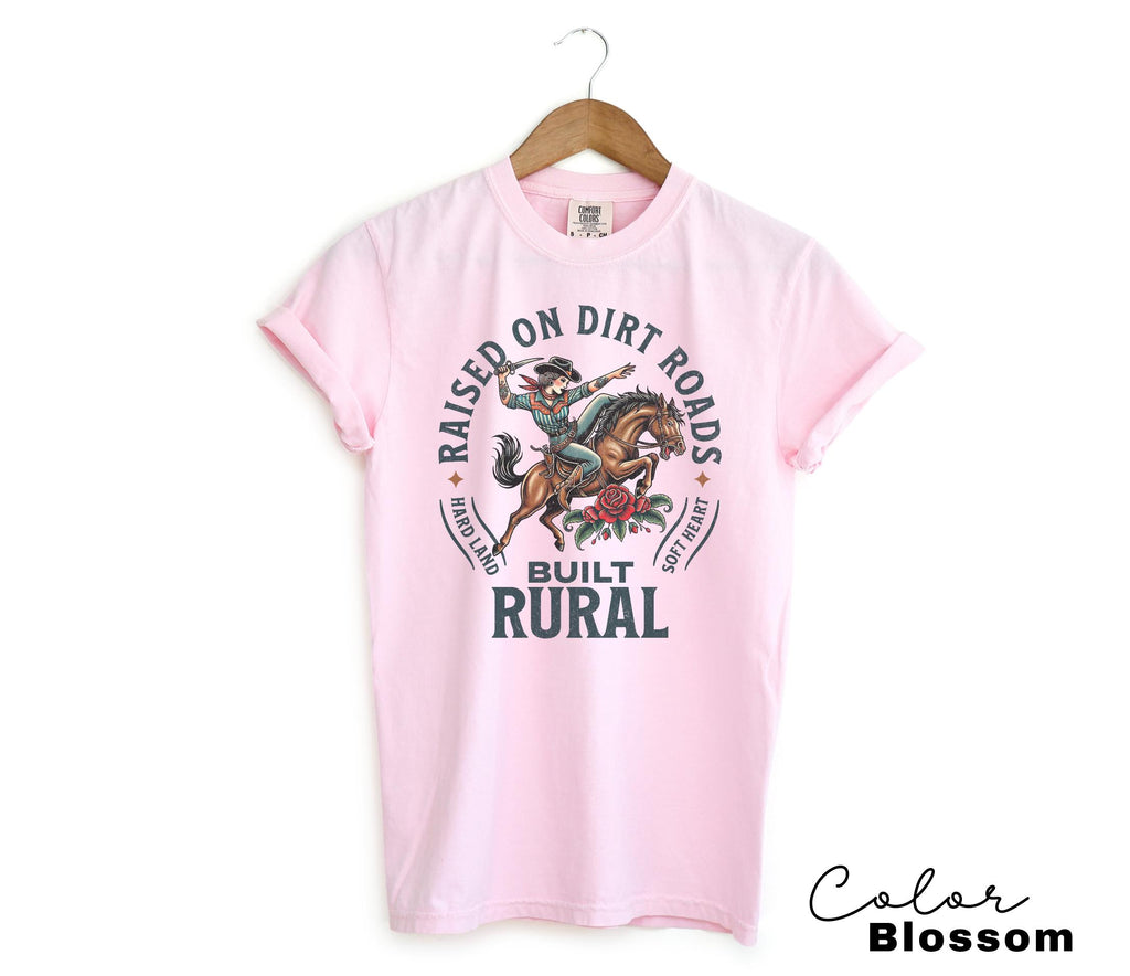 Country Cowgirl Shirt, Built Rural Retro T-shirt, Western Grunge Sweatshirt, Vintage Cowboy, Country Rodeo Crewneck, Raised on Dirt Roads,