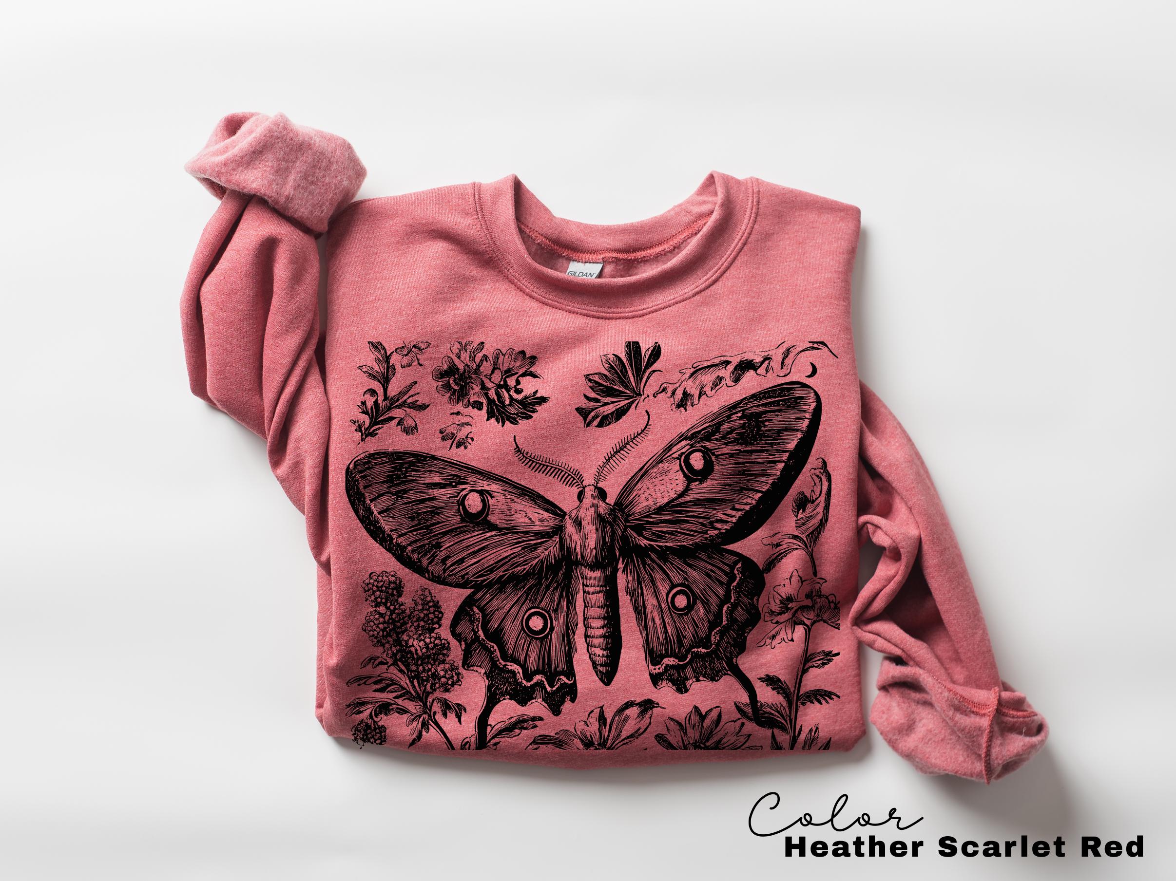 Vintage Oversized Comfort Colors Moth Shirt, Cottagecore Nature Sweatshirt, Washed Boho Gothic Nature Tee,