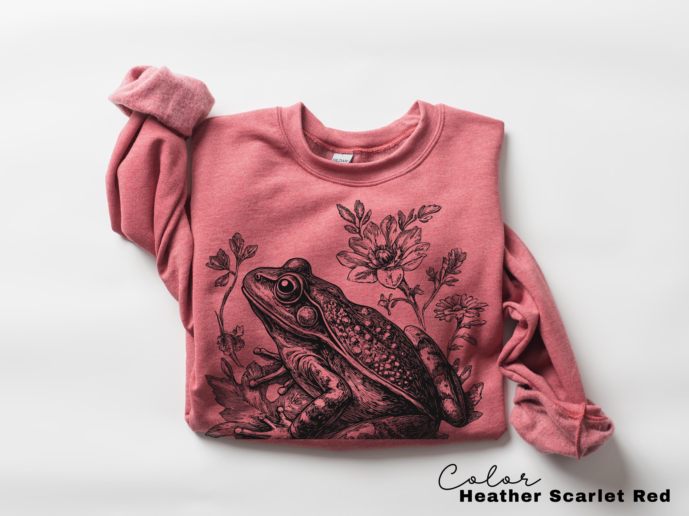 Cottagecore Frog Shirt, Frog Folk Art Forest Animal Sweatshirt, Woodland Aesthetic Top, Comfort Colors Tee, Boho Crewneck