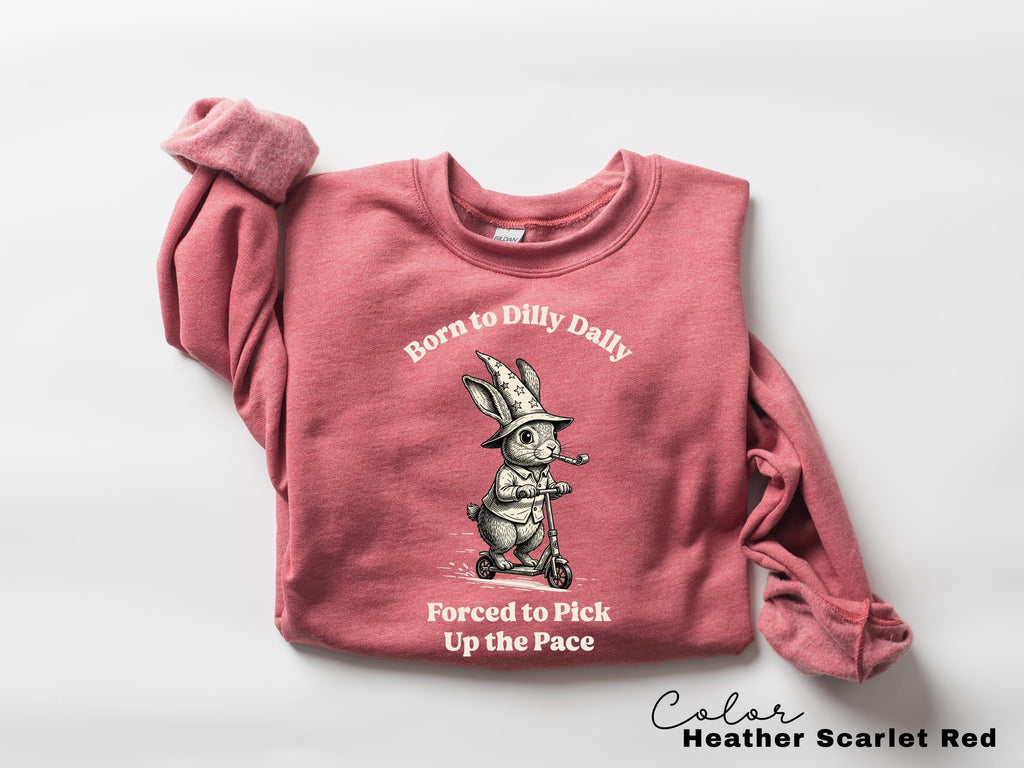 Funny Mental Health Shirt, Born to Dilly Dally, Funny Rabbit Bunny Scooter Sweatshirt, Funny Mental Health Tee, Adult Humor Sarcastic