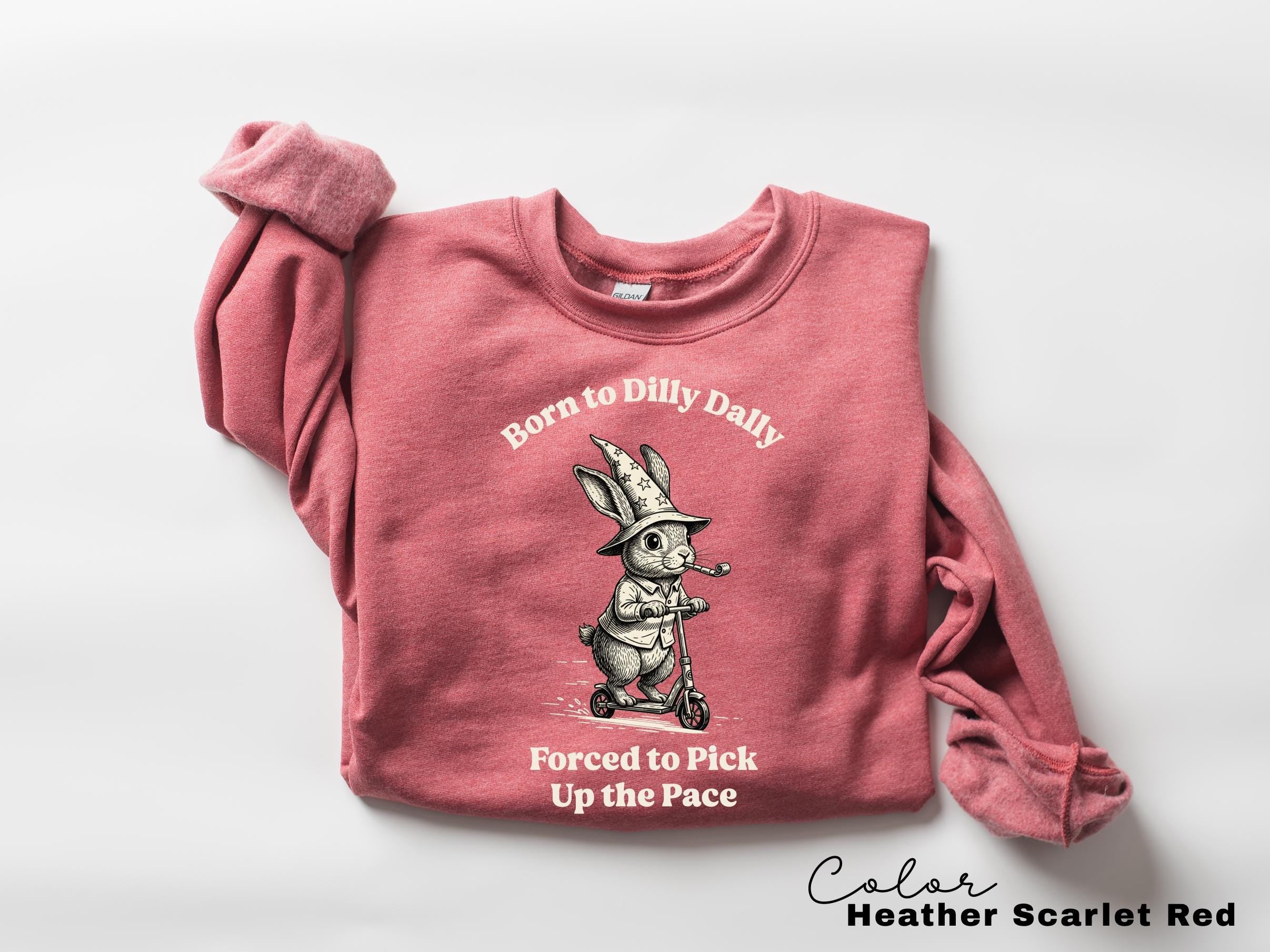 Funny Mental Health Shirt, Born to Dilly Dally, Funny Rabbit Bunny Scooter Sweatshirt, Funny Mental Health Tee, Adult Humor Sarcastic