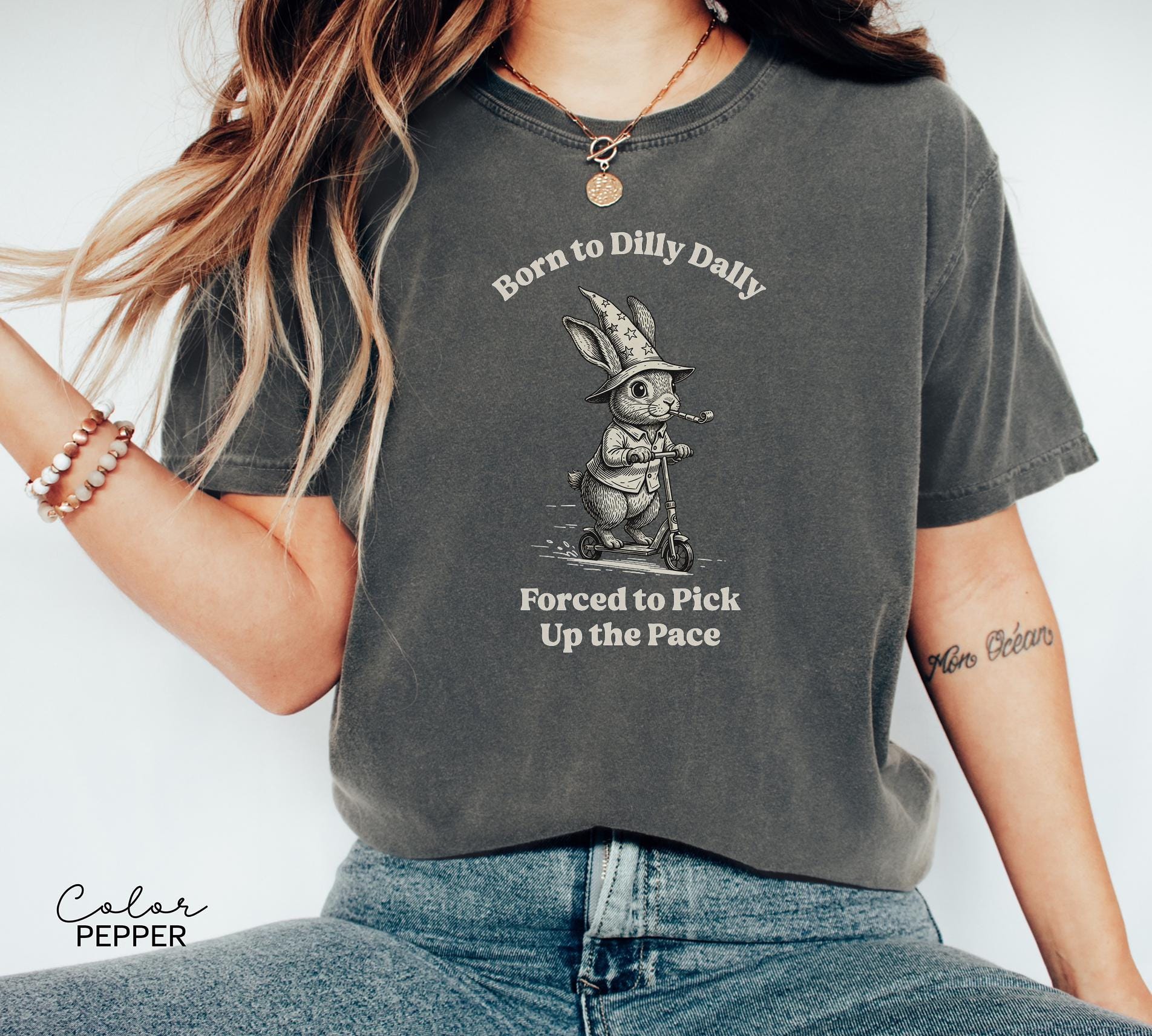 Funny Mental Health Shirt, Born to Dilly Dally, Funny Rabbit Bunny Scooter Sweatshirt, Funny Mental Health Tee, Adult Humor Sarcastic