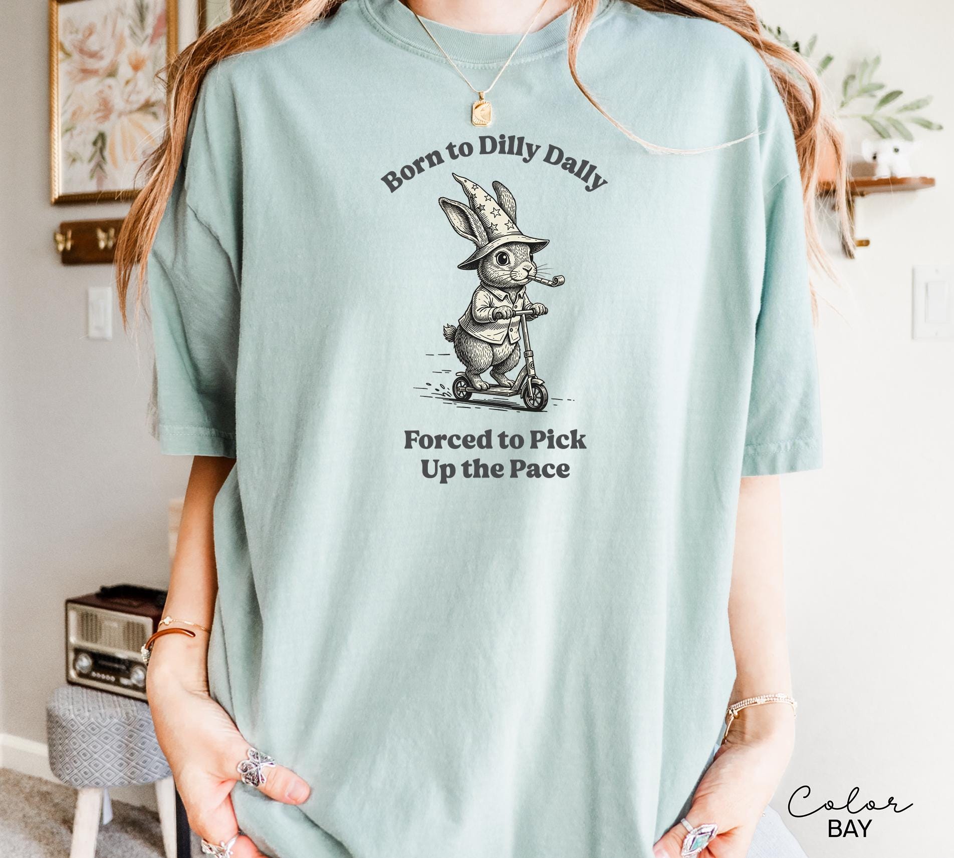 Funny Mental Health Shirt, Born to Dilly Dally, Funny Rabbit Bunny Scooter Sweatshirt, Funny Mental Health Tee, Adult Humor Sarcastic