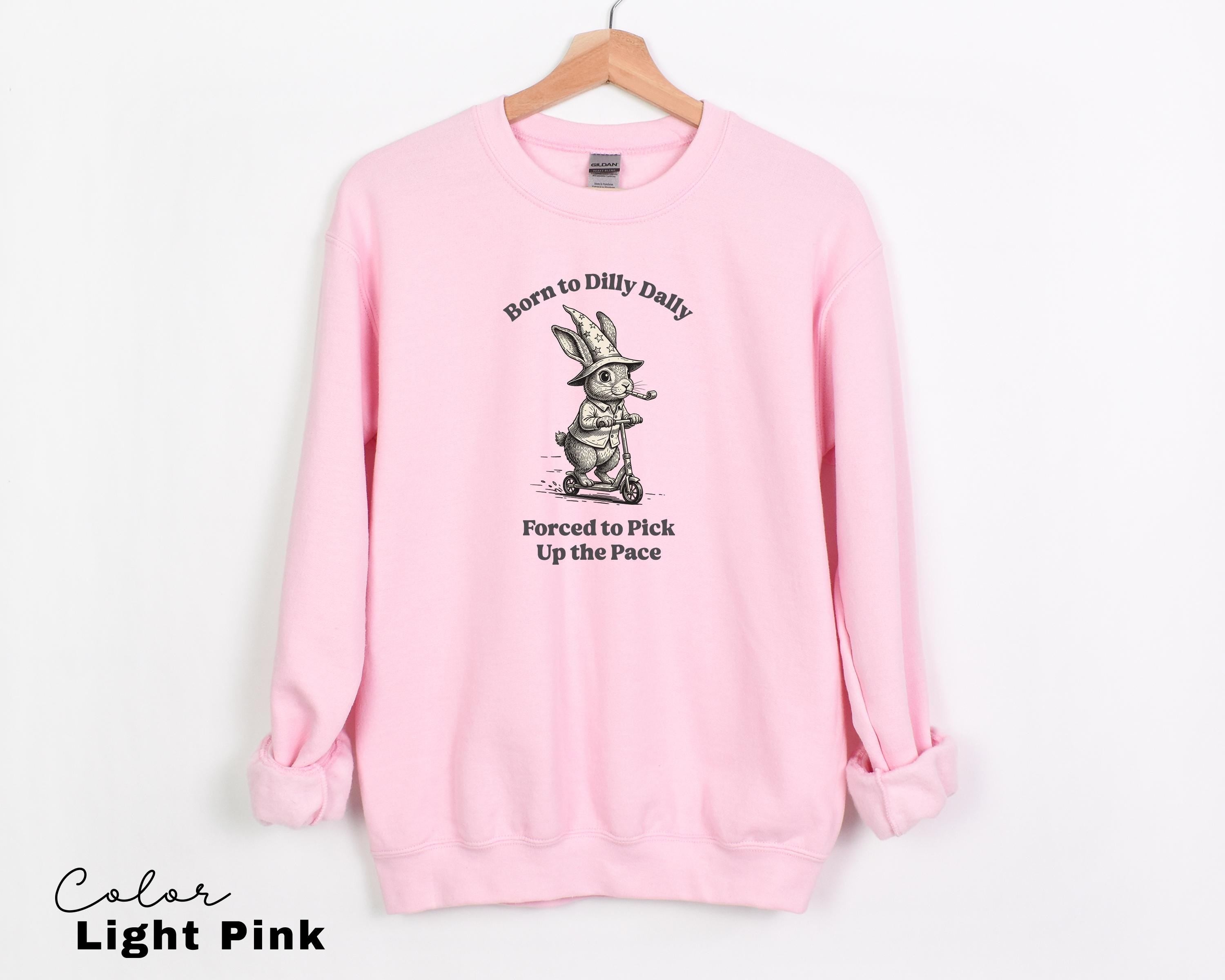 Funny Mental Health Shirt, Born to Dilly Dally, Funny Rabbit Bunny Scooter Sweatshirt, Funny Mental Health Tee, Adult Humor Sarcastic