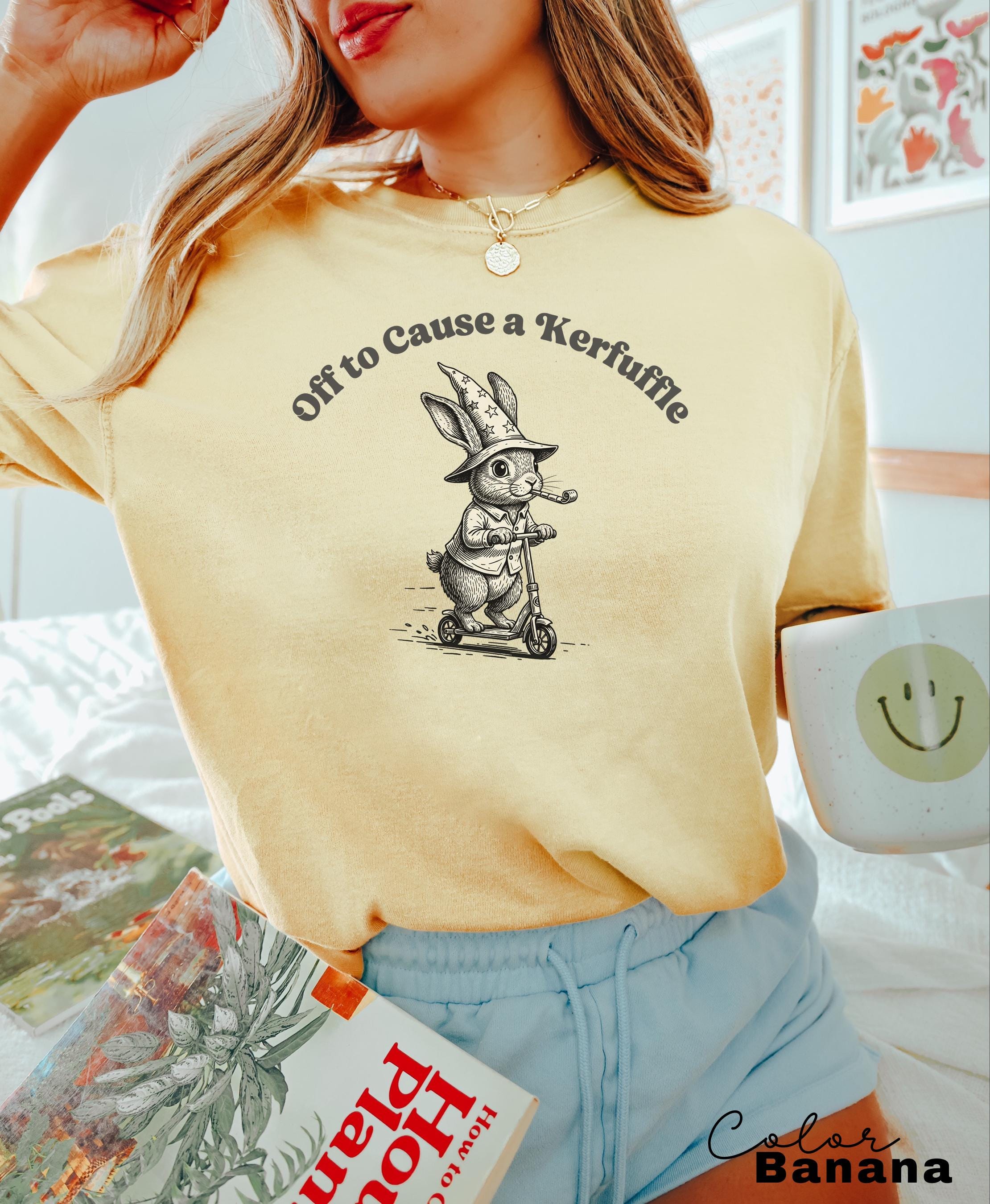 Off To Cause A Kerfuffle Funny Rabbit Bunny Scooter Sweatshirt