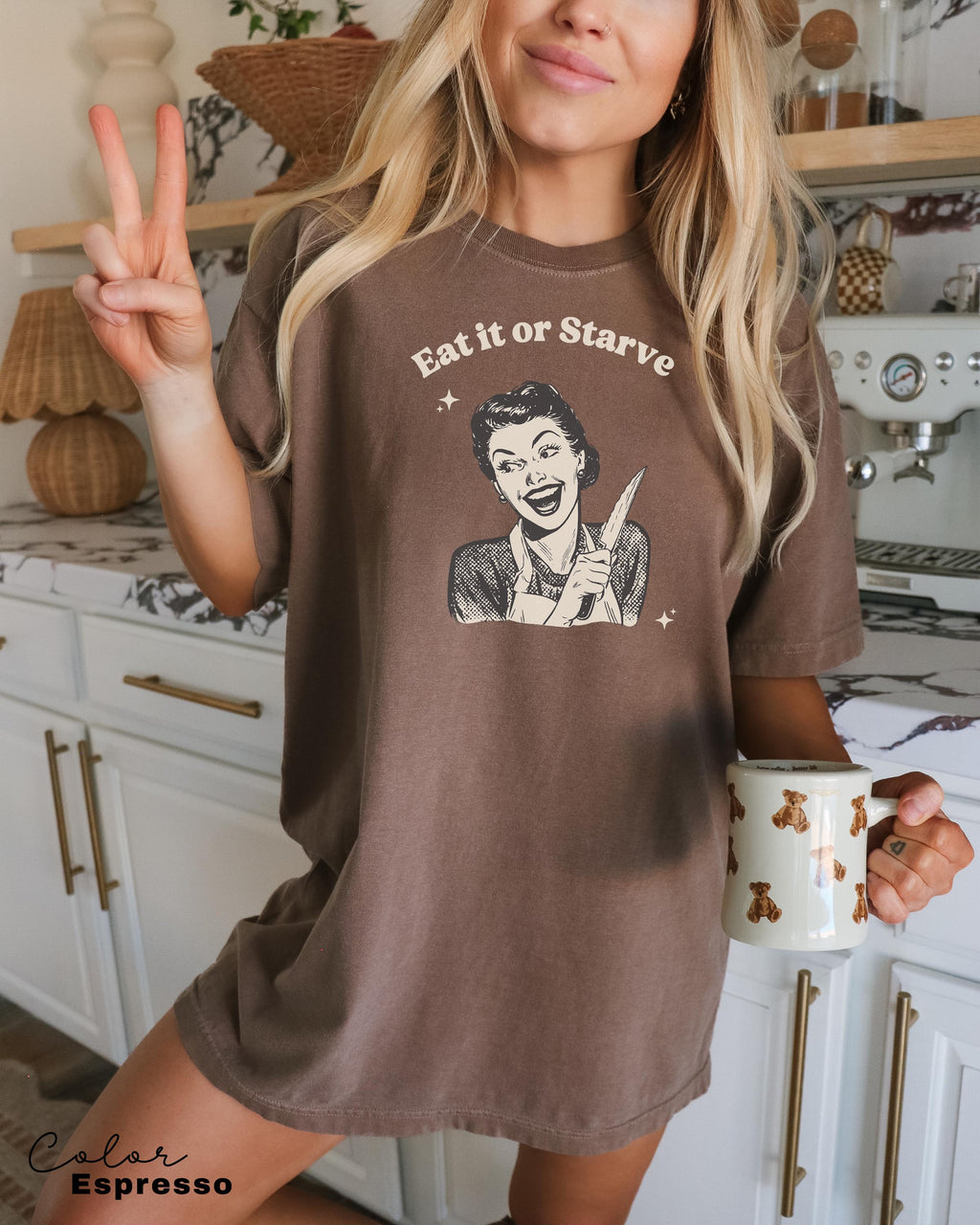 Eat It or Starve Funny Cooking Shirt, Mom Sweatshirt, Baking Tee