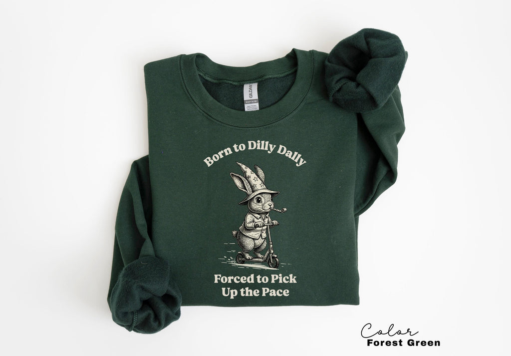Funny Mental Health Shirt Born to Dilly Dally Rabbit Scooter Tee