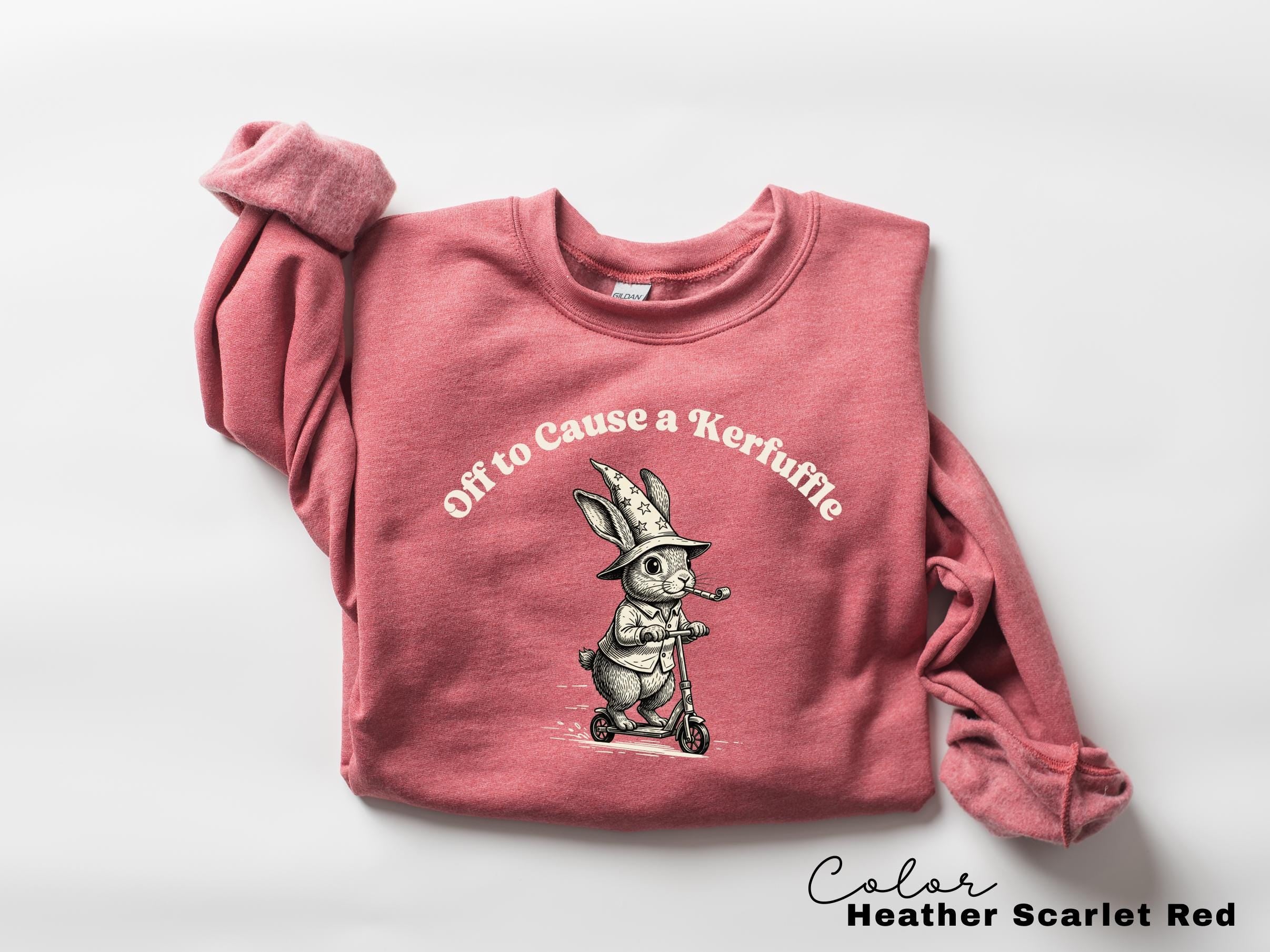 Off To Cause A Kerfuffle Shirt, Funny Rabbit Bunny Scooter Sweatshirt, Funny Mental Health Tee, Adult Humor Sarcastic T-Shirt