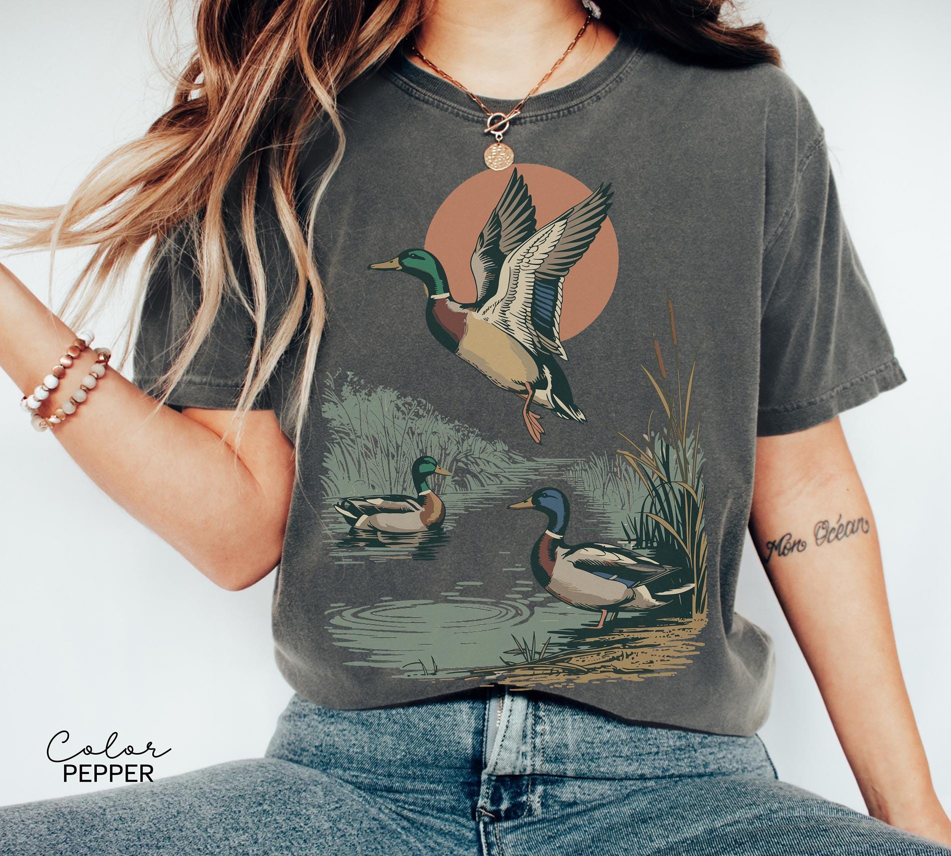 Retro Mallard Ducks T-Shirt, 90's Flying Duck Sweatshirt