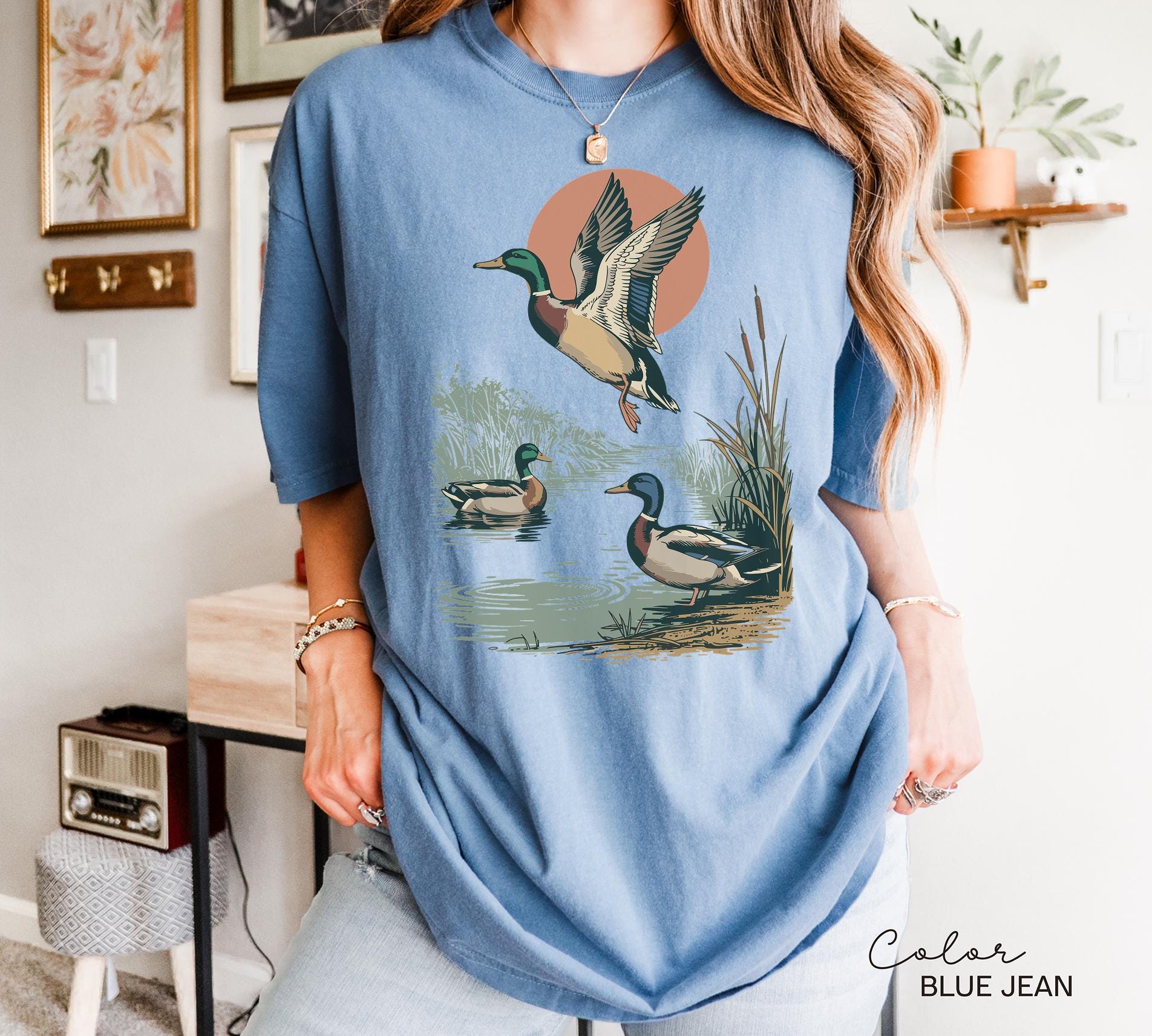 Retro Mallard Ducks Shirt, 90's Flying Duck Sweatshirt, Nature Lover Shirt, Bird Animal Outdoor Lover Shirt, Vintage Style Duck