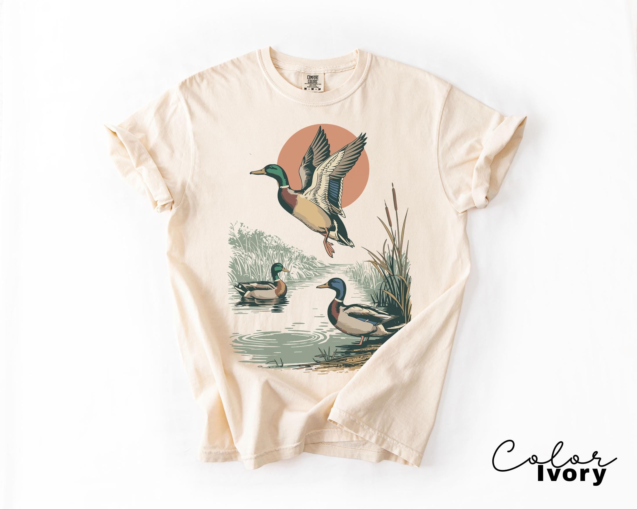 Retro Mallard Ducks Shirt, 90's Flying Duck Sweatshirt, Nature Lover Shirt, Bird Animal Outdoor Lover Shirt, Vintage Style Duck