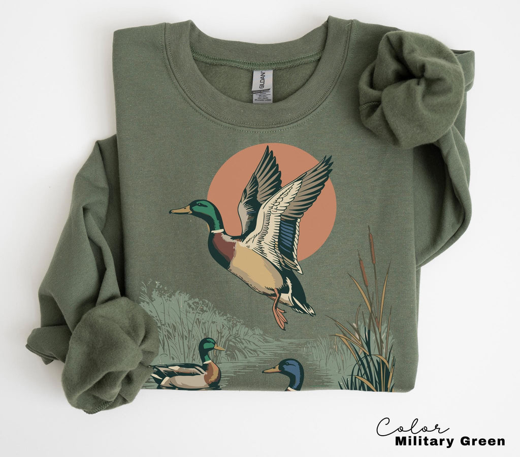 Retro Mallard Ducks Shirt, 90's Flying Duck Sweatshirt, Nature Lover Shirt, Bird Animal Outdoor Lover Shirt, Vintage Style Duck