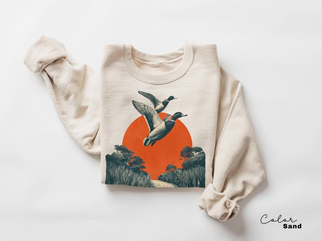 Mallard Ducks Shirt, 90's Flying Duck Sweatshirt, Nature Lover Sweatshirt, Bird Animal Outdoor Lover Shirt, Country Duck Shirt