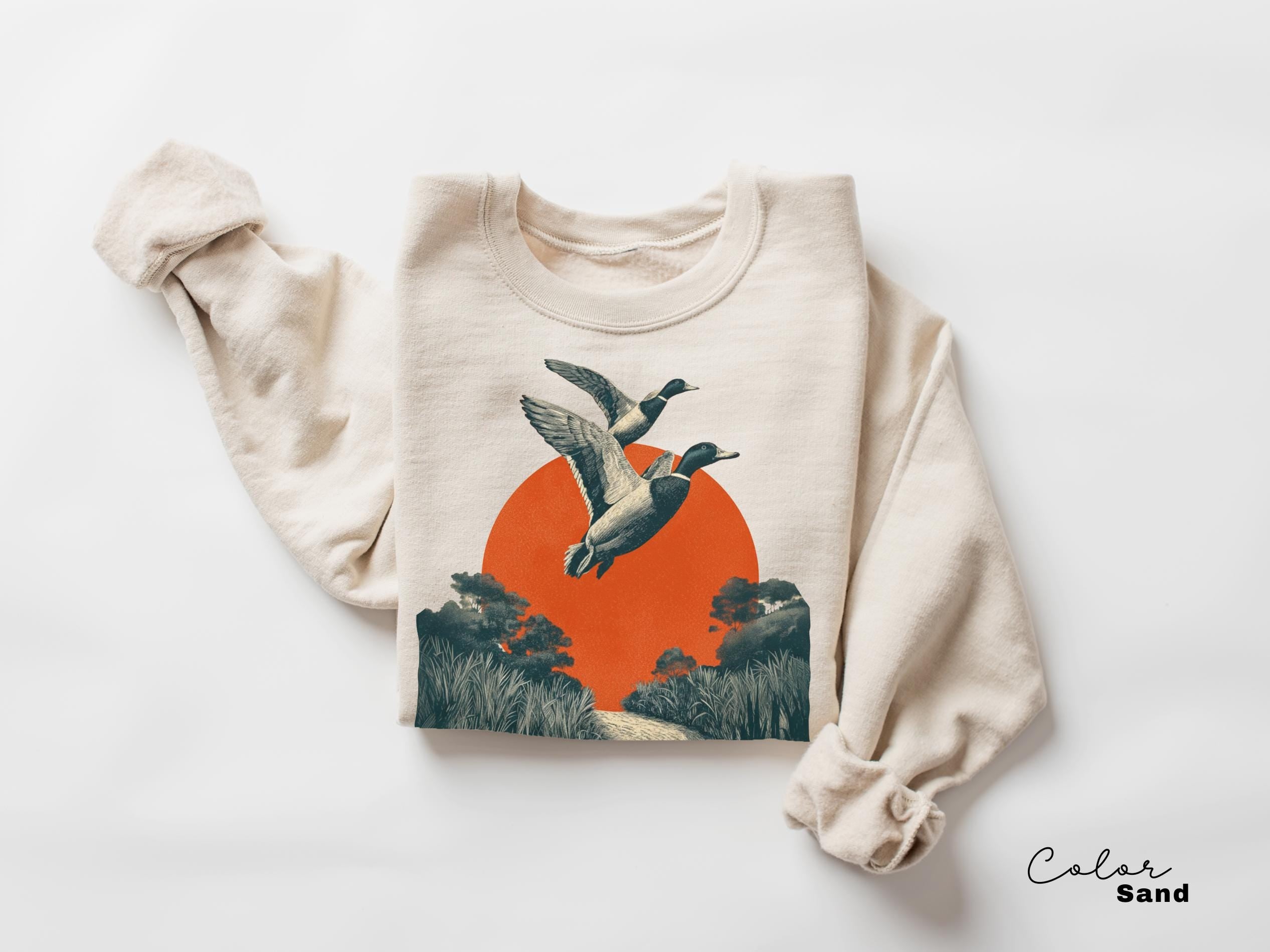 Mallard Ducks Shirt, 90's Flying Duck Sweatshirt, Nature Lover Sweatshirt, Bird Animal Outdoor Lover Shirt, Country Duck Shirt