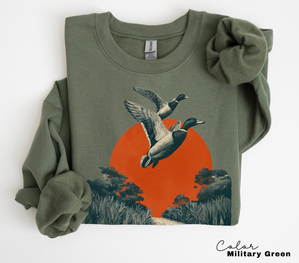 Mallard Ducks 90's Flying Duck Sweatshirt, Nature Lover Shirt