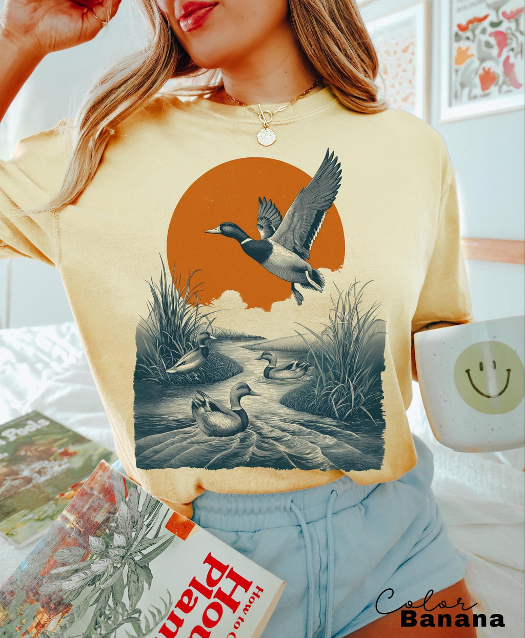 Duck Nature Shirt, 90's Flying Mallard Duck Sweatshirt, Nature Lover Sweatshirt, Bird Animal Outdoor Lover Shirt, Country Duck Shirt