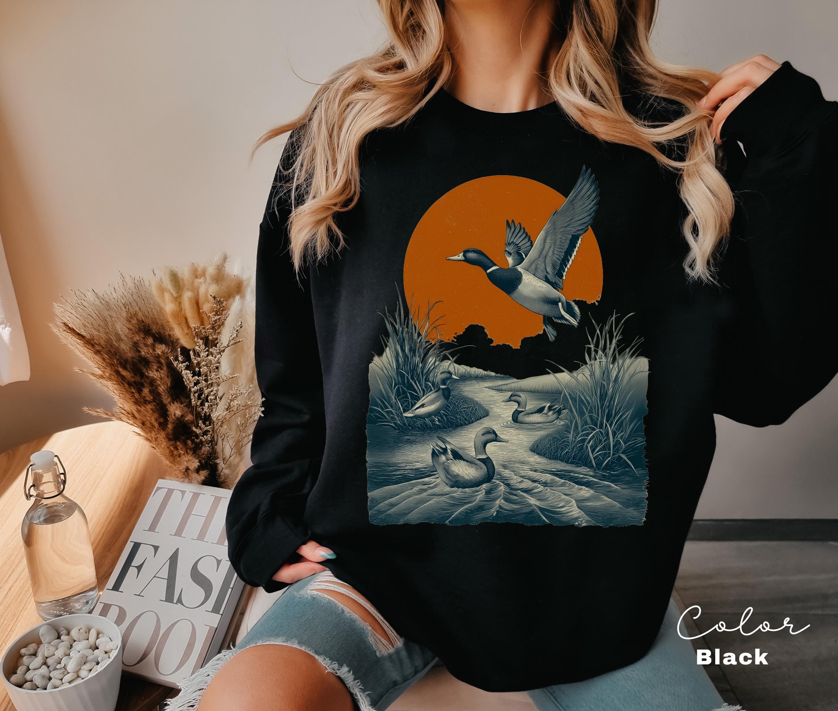 Duck Nature Sweatshirt, 90's Flying Mallard Duck Shirt