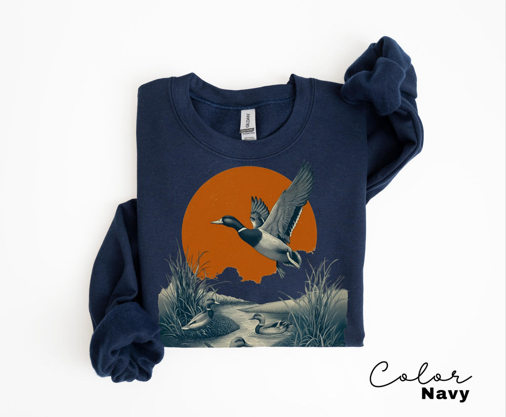 Duck Nature Sweatshirt, 90's Flying Mallard Duck Shirt