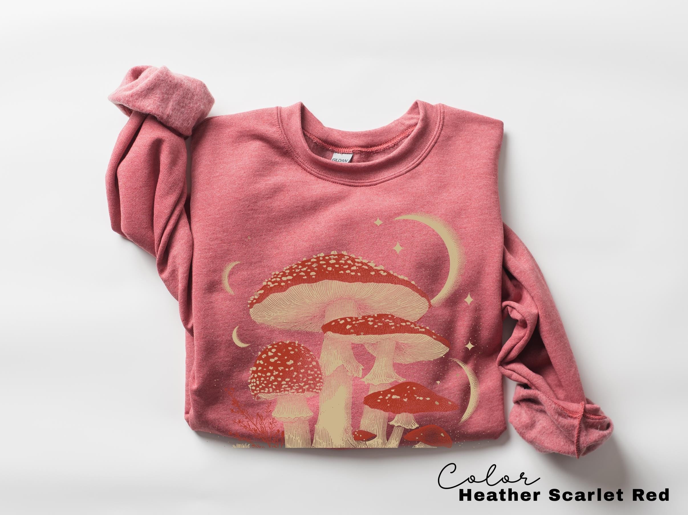 Retro Celestial Mushroom Boho Sweatshirt, Astrology Tee