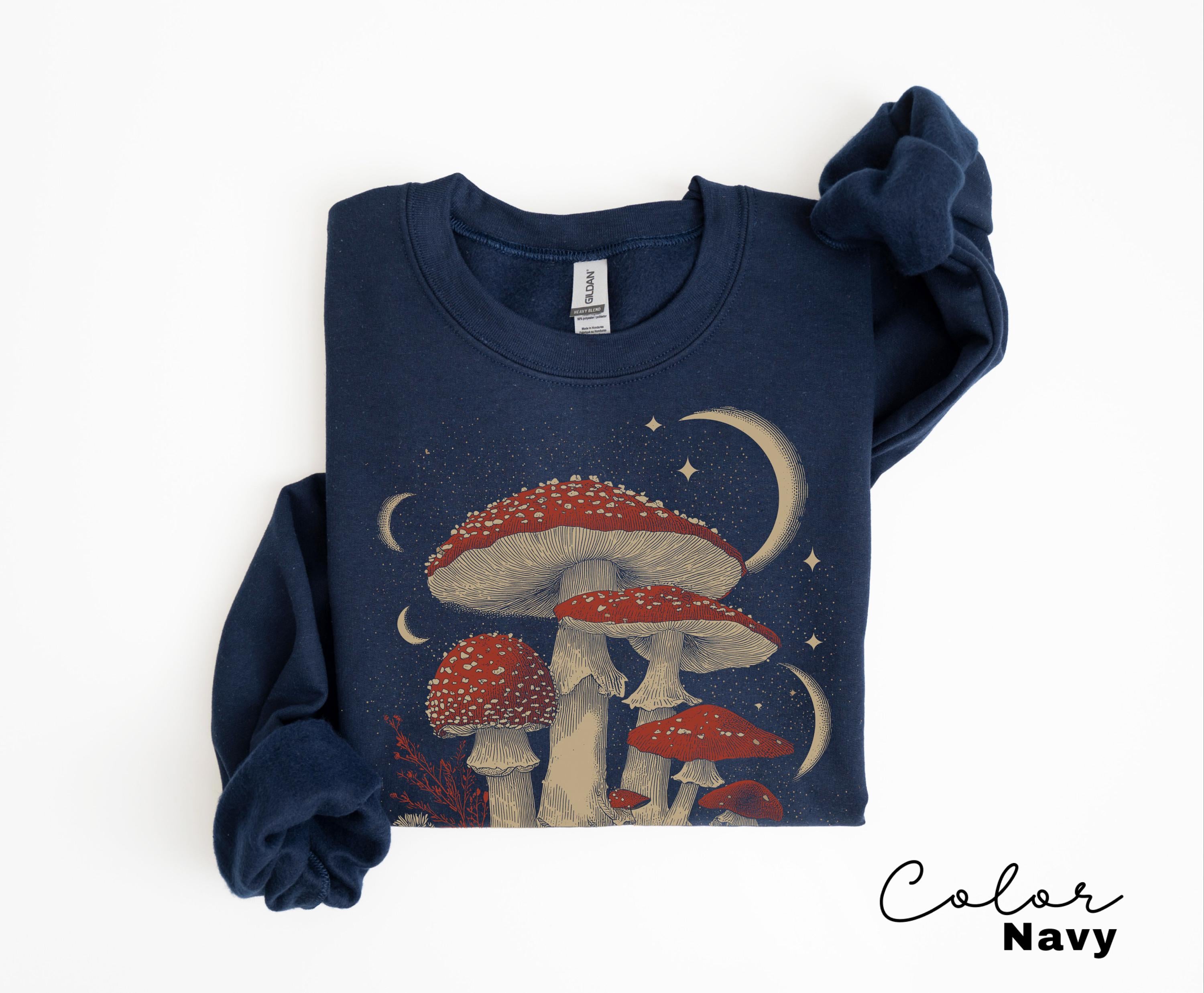Retro Celestial Mushroom Boho Sweatshirt, Astrology Tee
