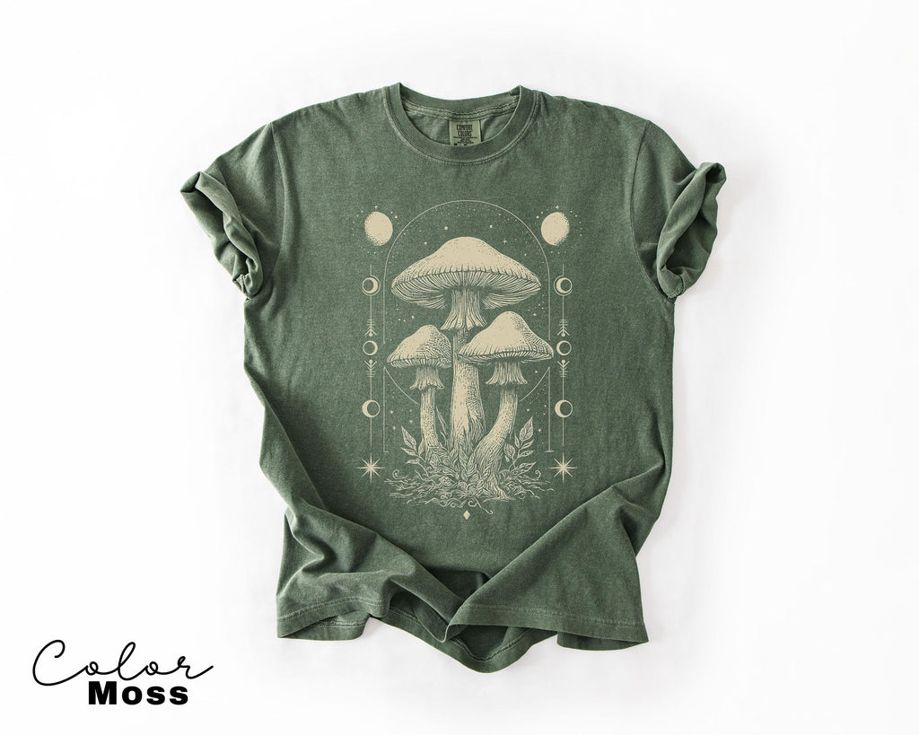 Celestial Mushroom Shirt, Boho Trendy Sweatshirt, Astrology Shirt, Mushroom Lover Gift Tee, Botanic Sweatshirt