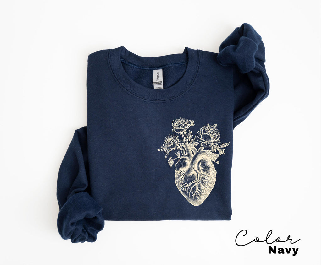 Floral Heart Cardiac Nurse Gift T-Shirt or Sweatshirt