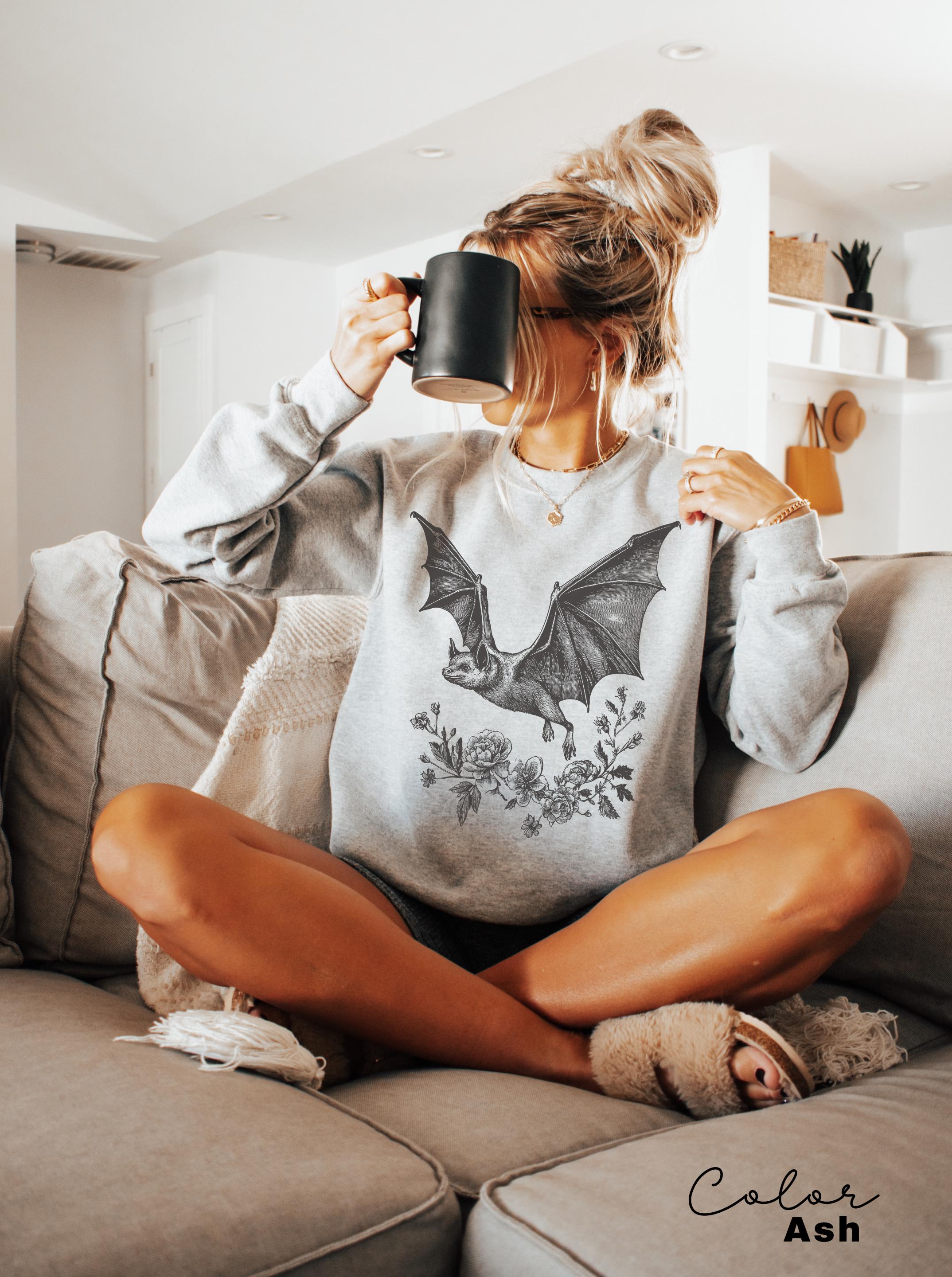 Vintage Style Bat T-Shirt, Gothic Cottagecore Graphic Tee