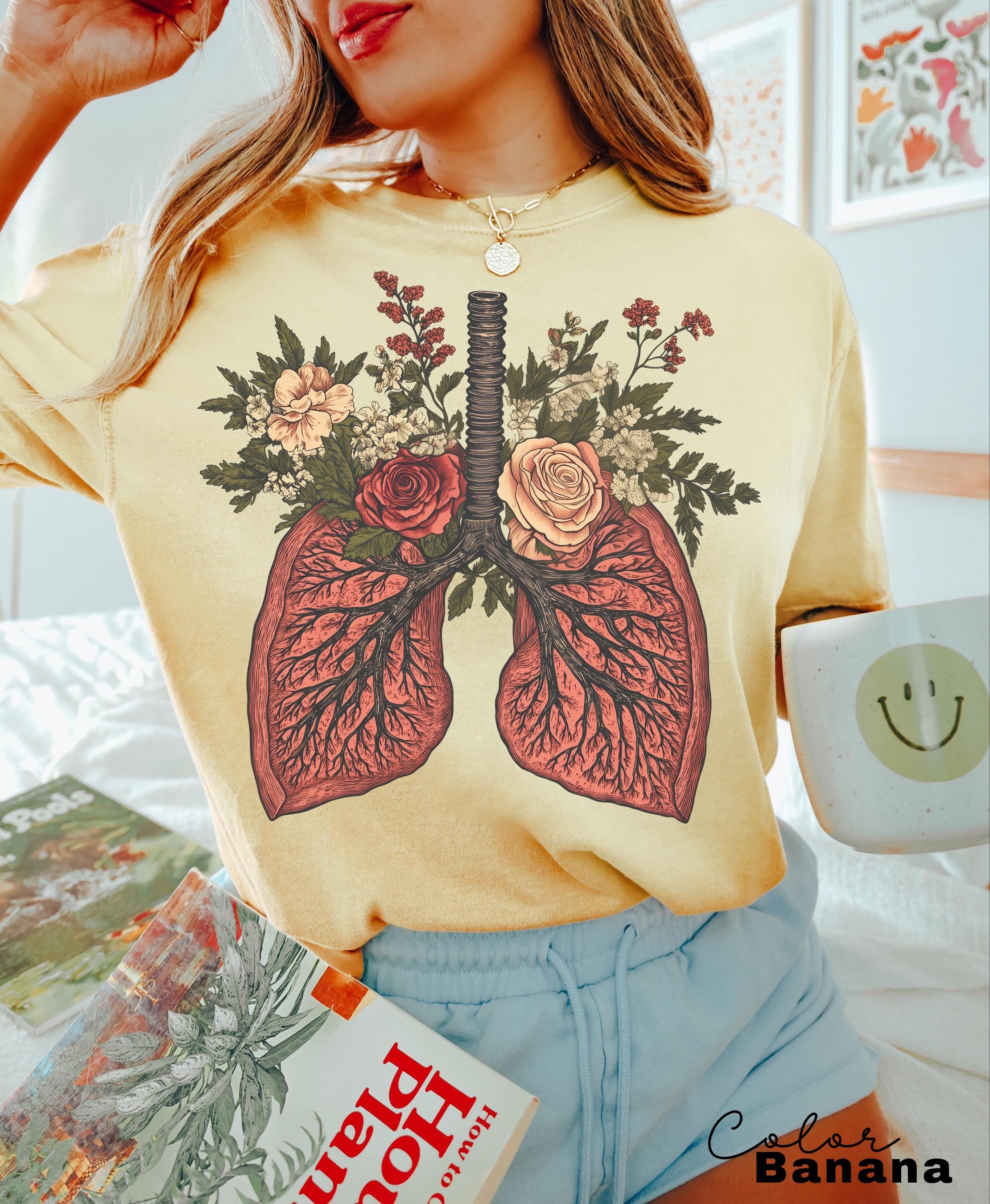Nurse Flower Floral Lungs Shirt – Cardiac Nurse Gift Tee