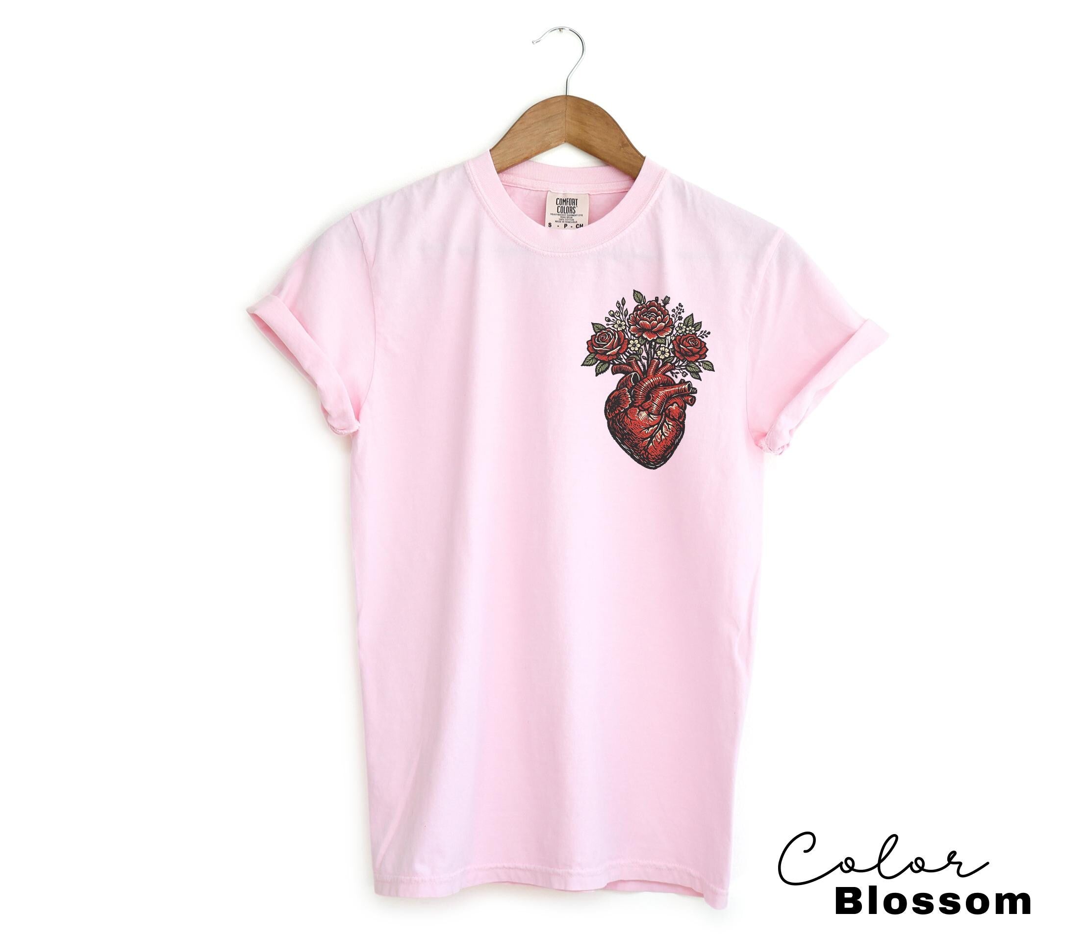 Anatomical Floral Heart Shirt, Cardiac Nurse Gift, RN Shirt, Nursing School Grad