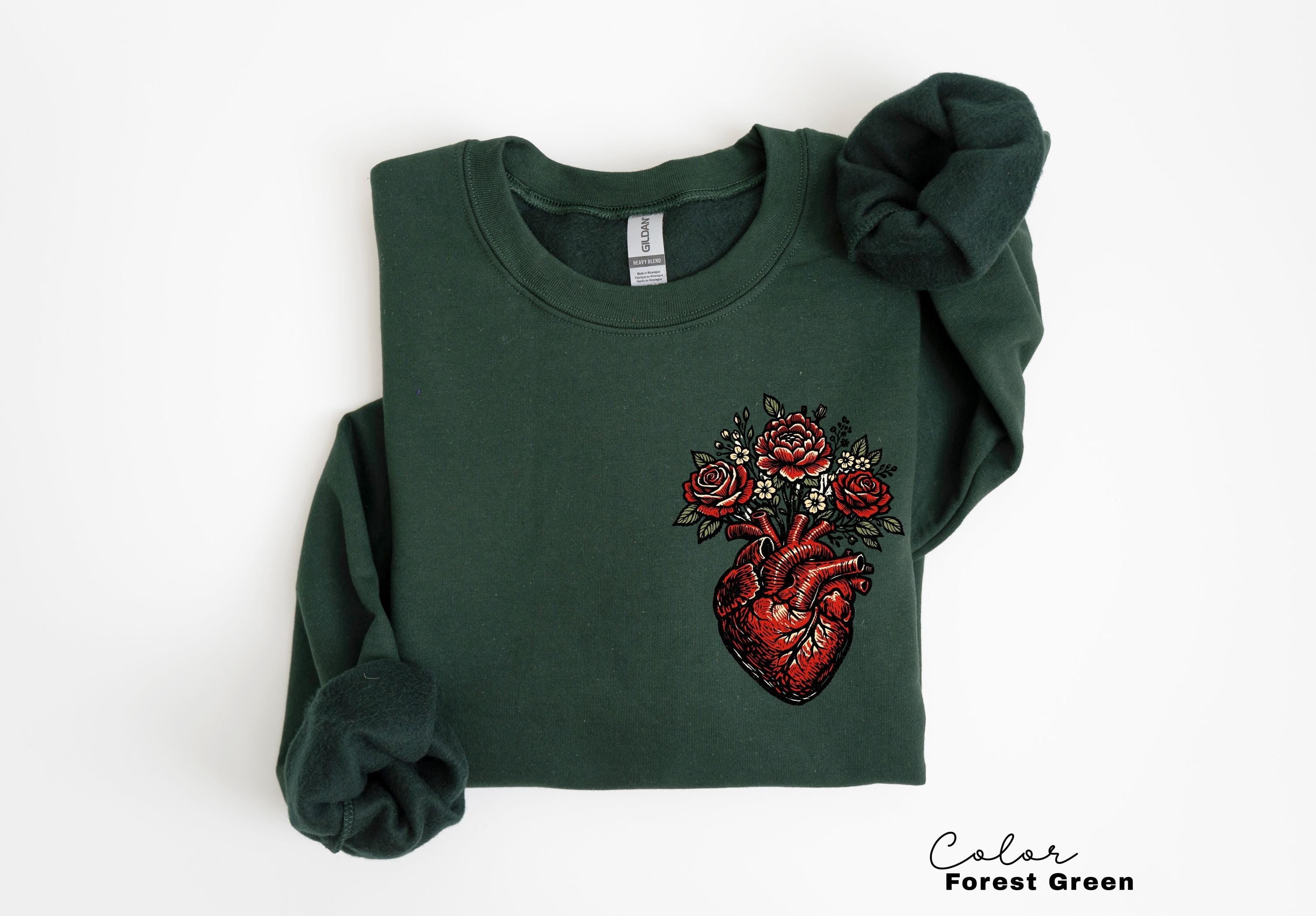 Anatomical Floral Heart Shirt, Cardiac Nurse Gift Tee