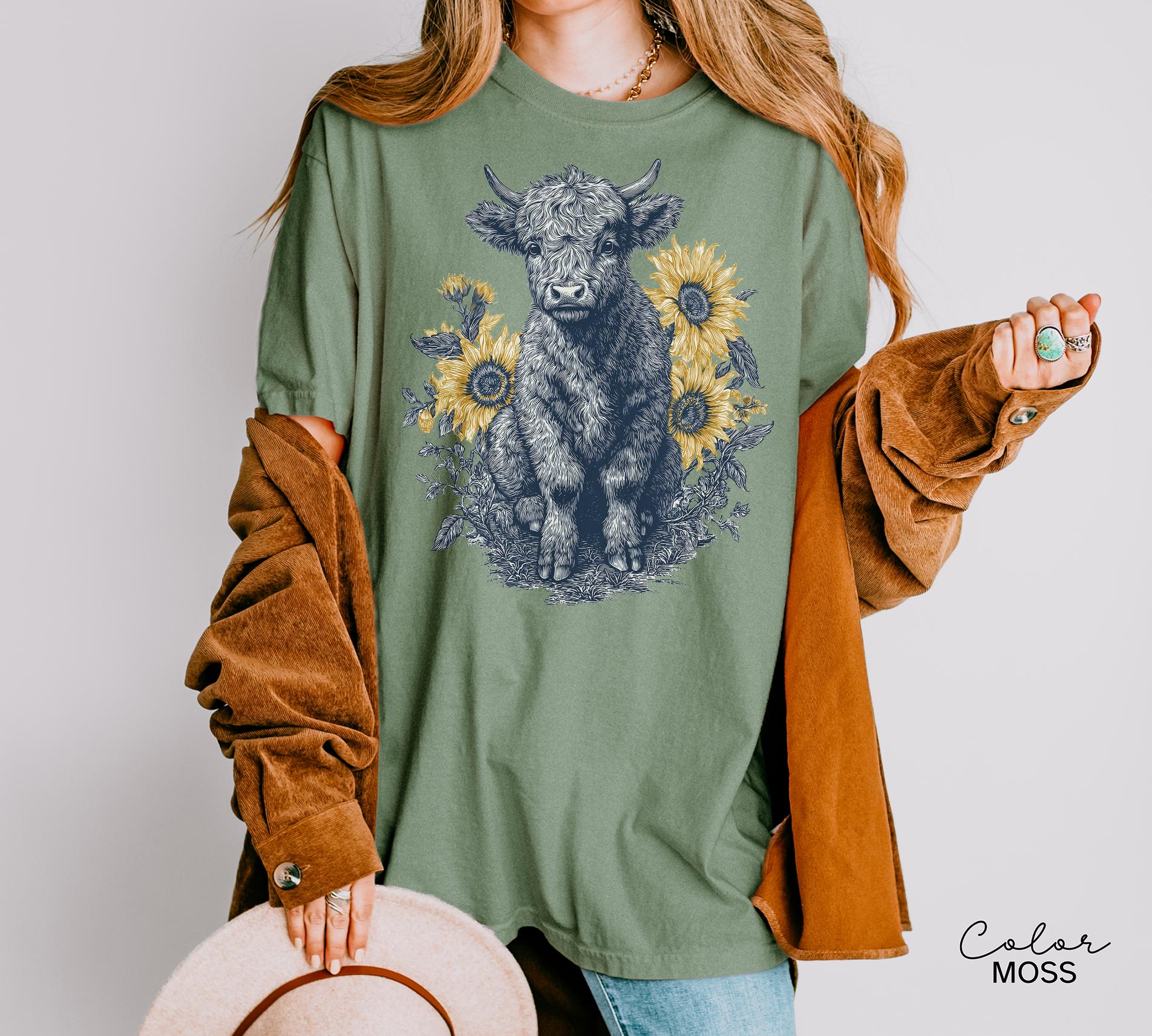 Highland Cow Sweatshirt, Country Farm Shirt Crewneck, Cute Cow Sweater, Western Crewneck, Highland Cow Hoodie, Cow Gifts, Cow T-Shirt