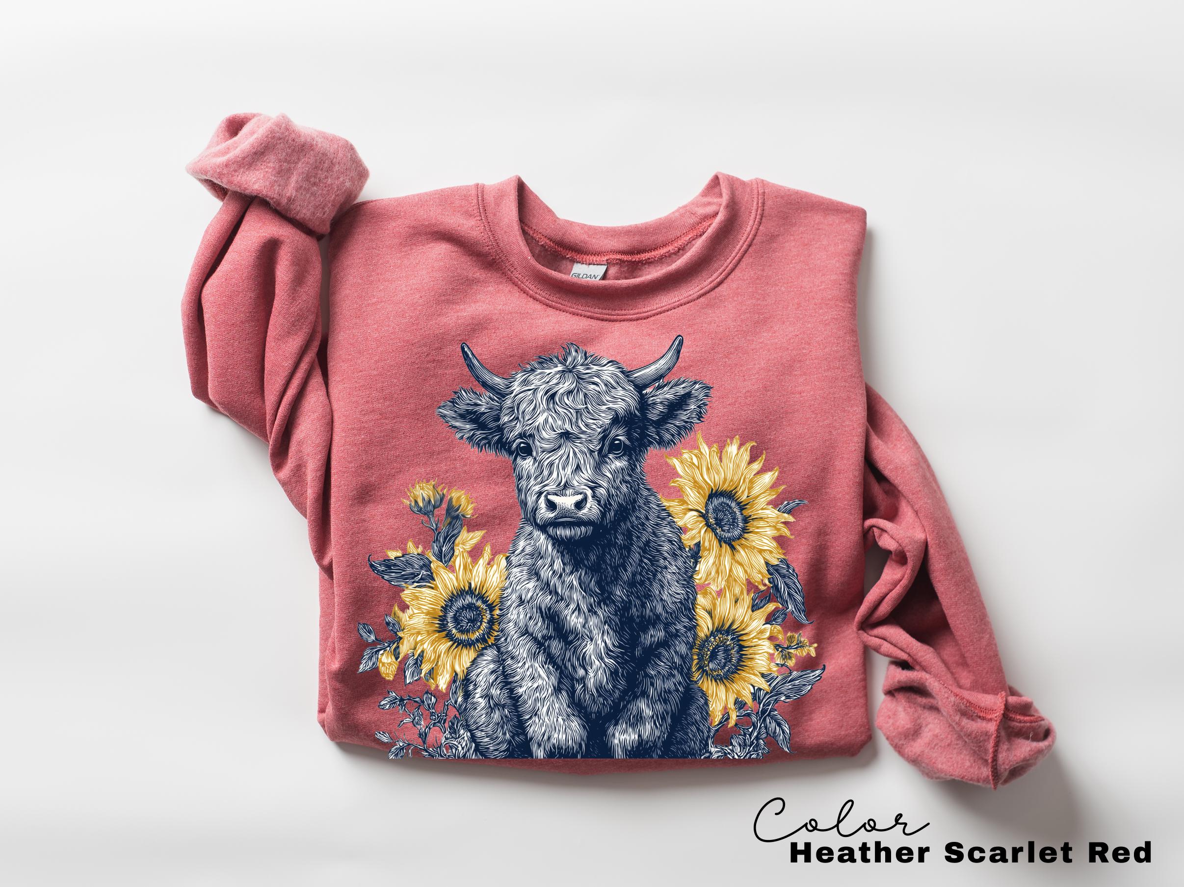 Highland Cow Sweatshirt, Country Farm Crewneck Shirt