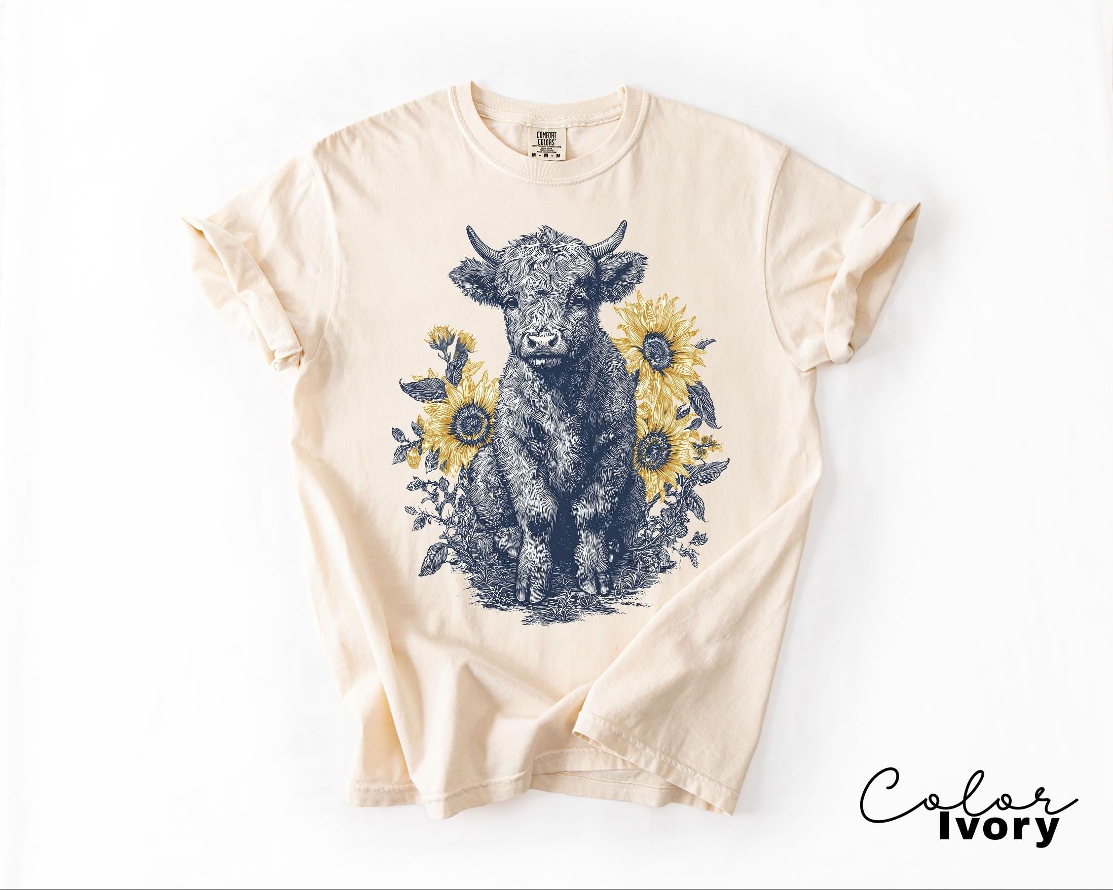 Highland Cow Sweatshirt, Country Farm Shirt Crewneck, Cute Cow Sweater, Western Crewneck, Highland Cow Hoodie, Cow Gifts, Cow T-Shirt