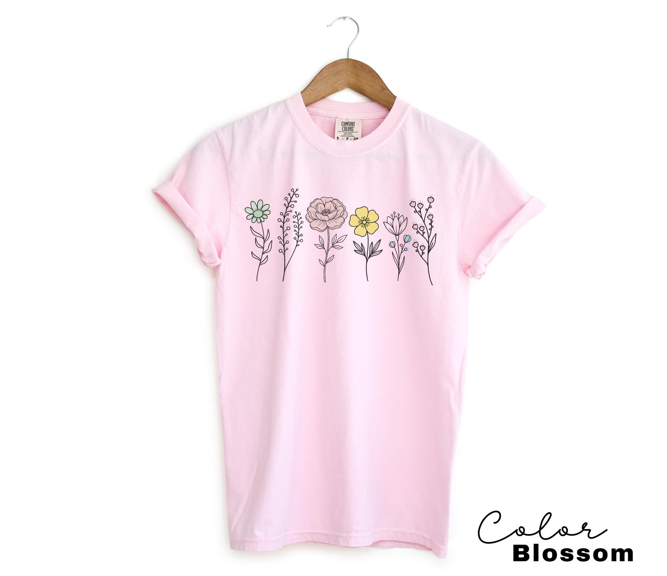Boho Wildflower Shirt, Vintage Style Botanical Graphic Sweatshirt, Floral Cottagecore Nature Shirt