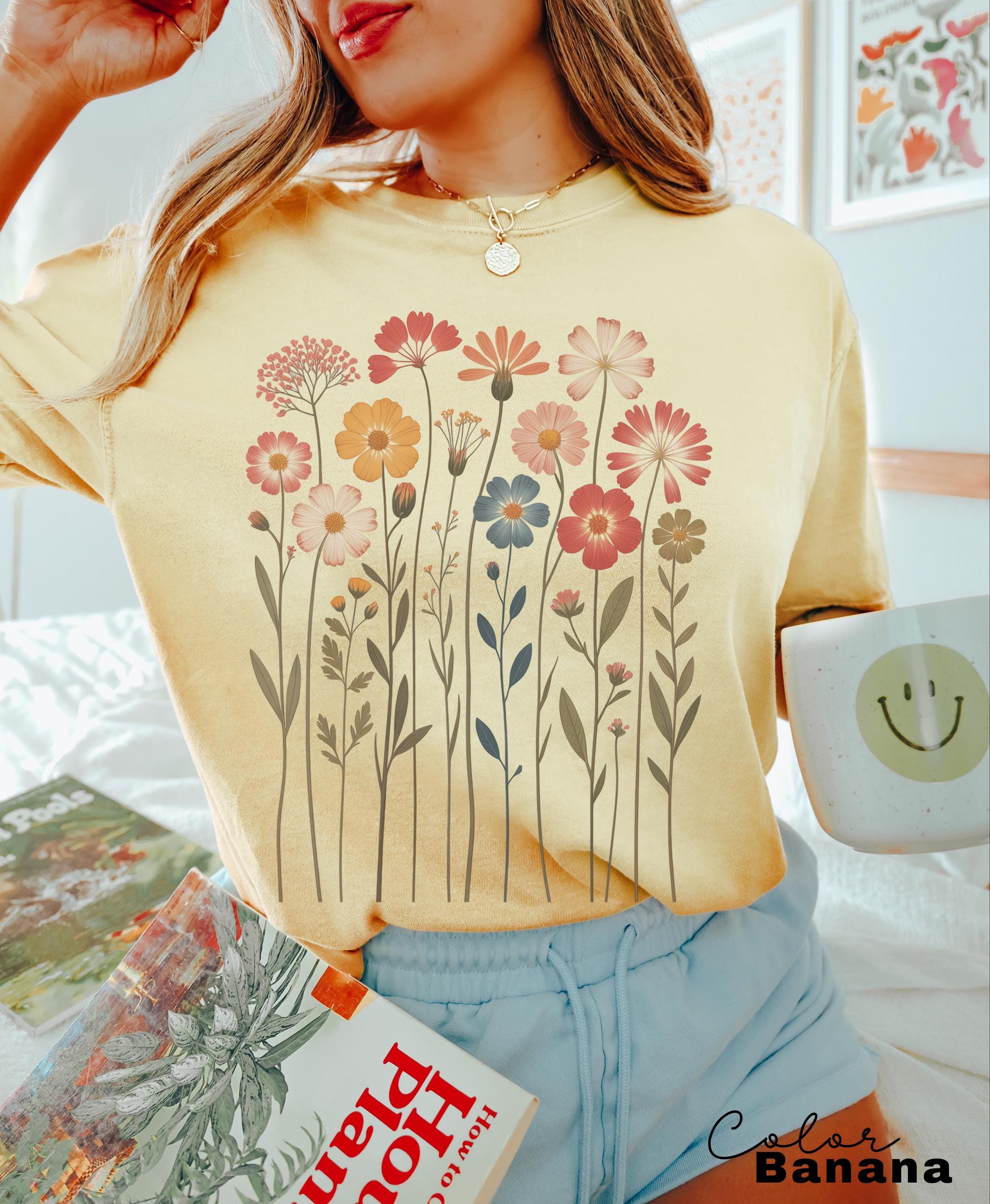 Cottagecore Floral Heart Pressed Flower Sweatshirt