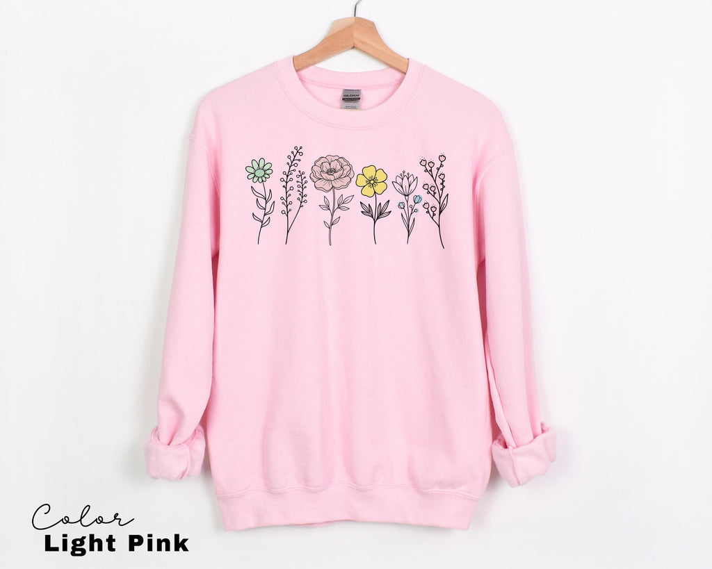 Boho Wildflower Vintage Botanical Graphic Sweatshirt