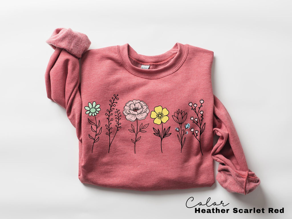 Boho Wildflower Vintage Botanical Graphic Sweatshirt