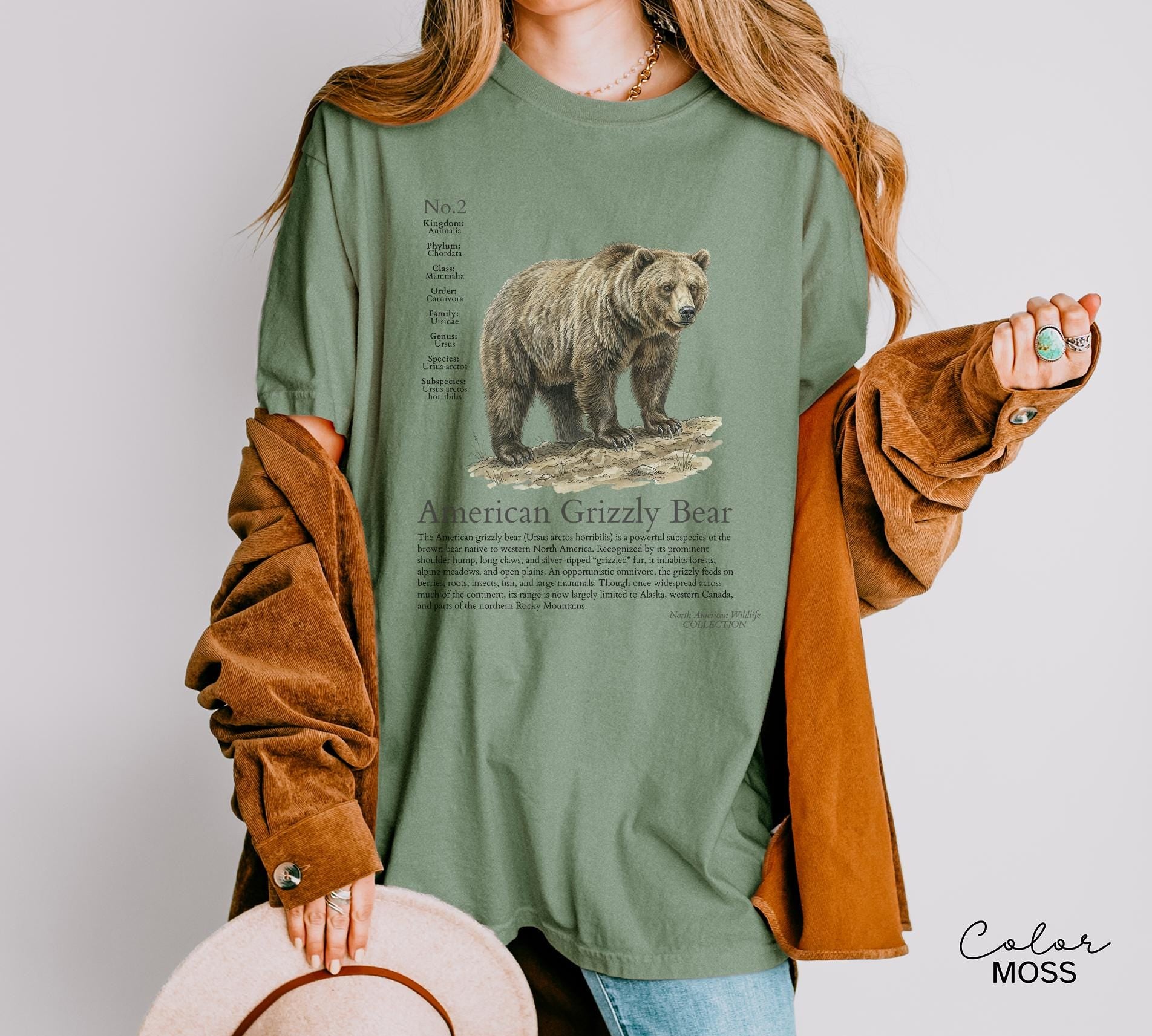 Retro Grizzly Bear Vintage 90s Wildlife Unisex T-Shirt
