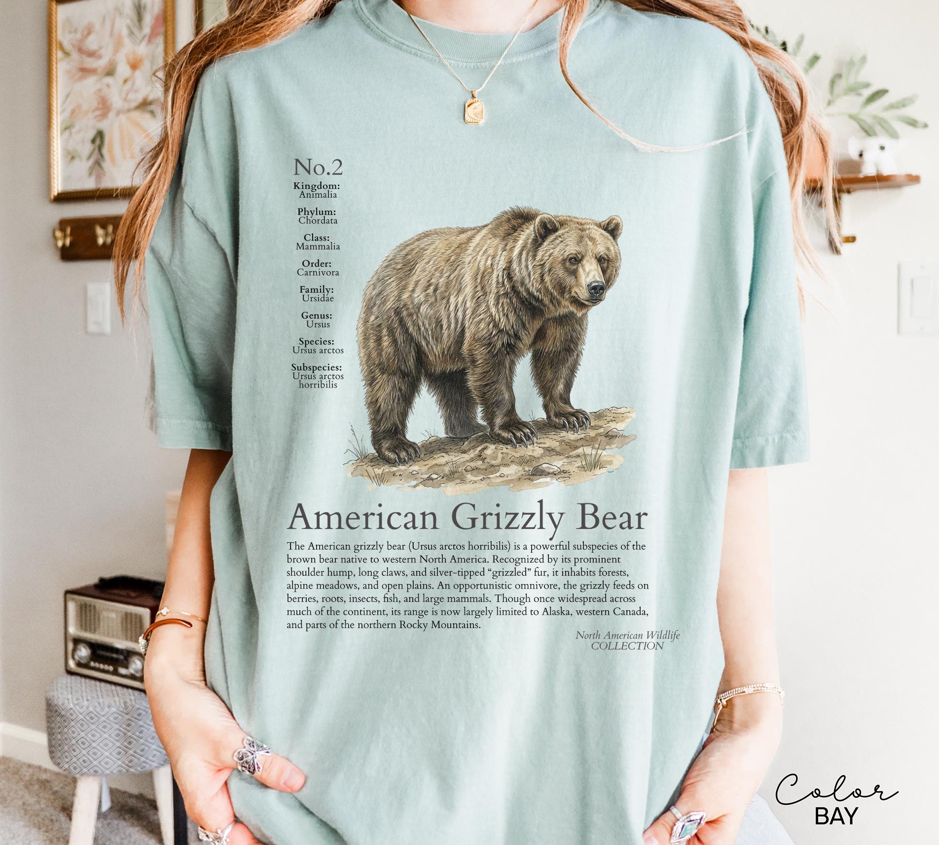 Retro Grizzly Bear Vintage 90s Wildlife Unisex T-Shirt